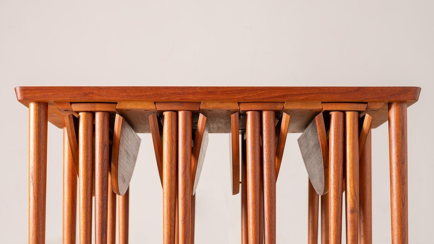 20th Century Set of 5 Nesting Snack Tables By Carlo Jensen For Hundevad Of Denmark in Teak For Sale