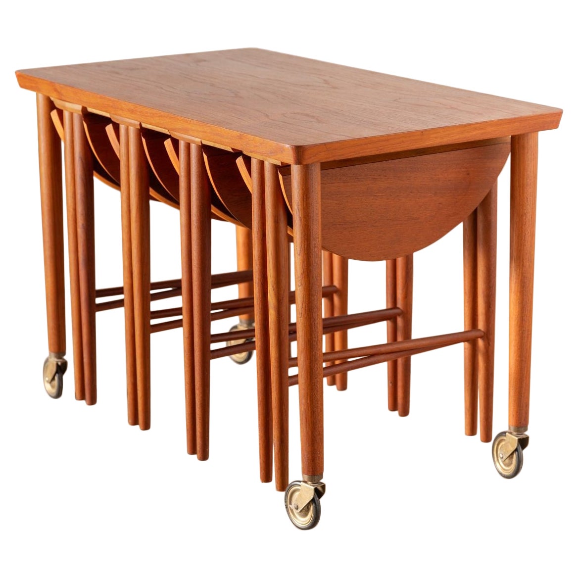 Set of 5 Nesting Snack Tables By Carlo Jensen For Hundevad Of Denmark in Teak