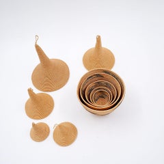 Set of 5 nesting Tutsi baskets called "agaseki" or "ibeseke" - 20th