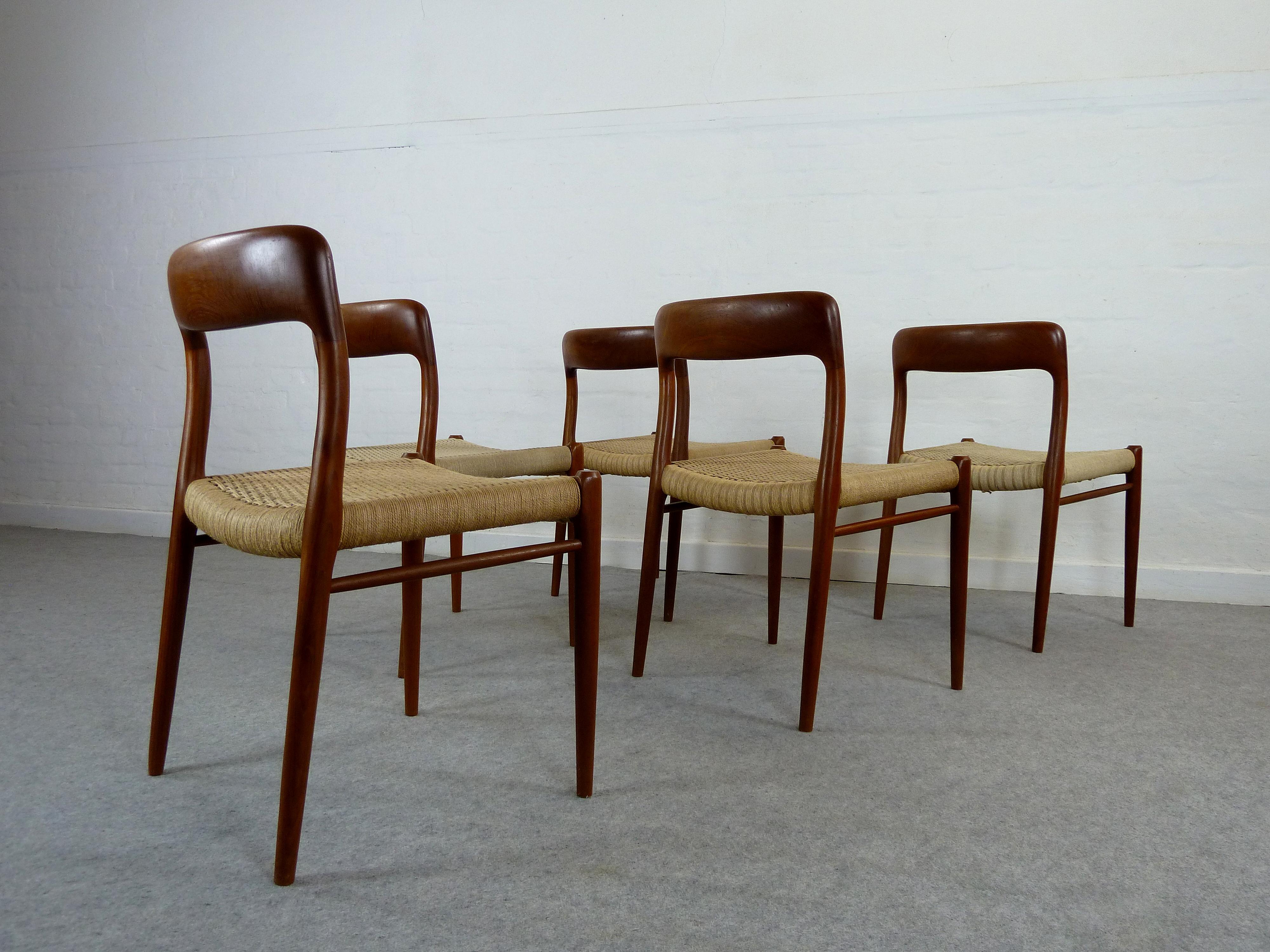 Set of 5 Niels O. Moeller Teak Chair Model 75 2