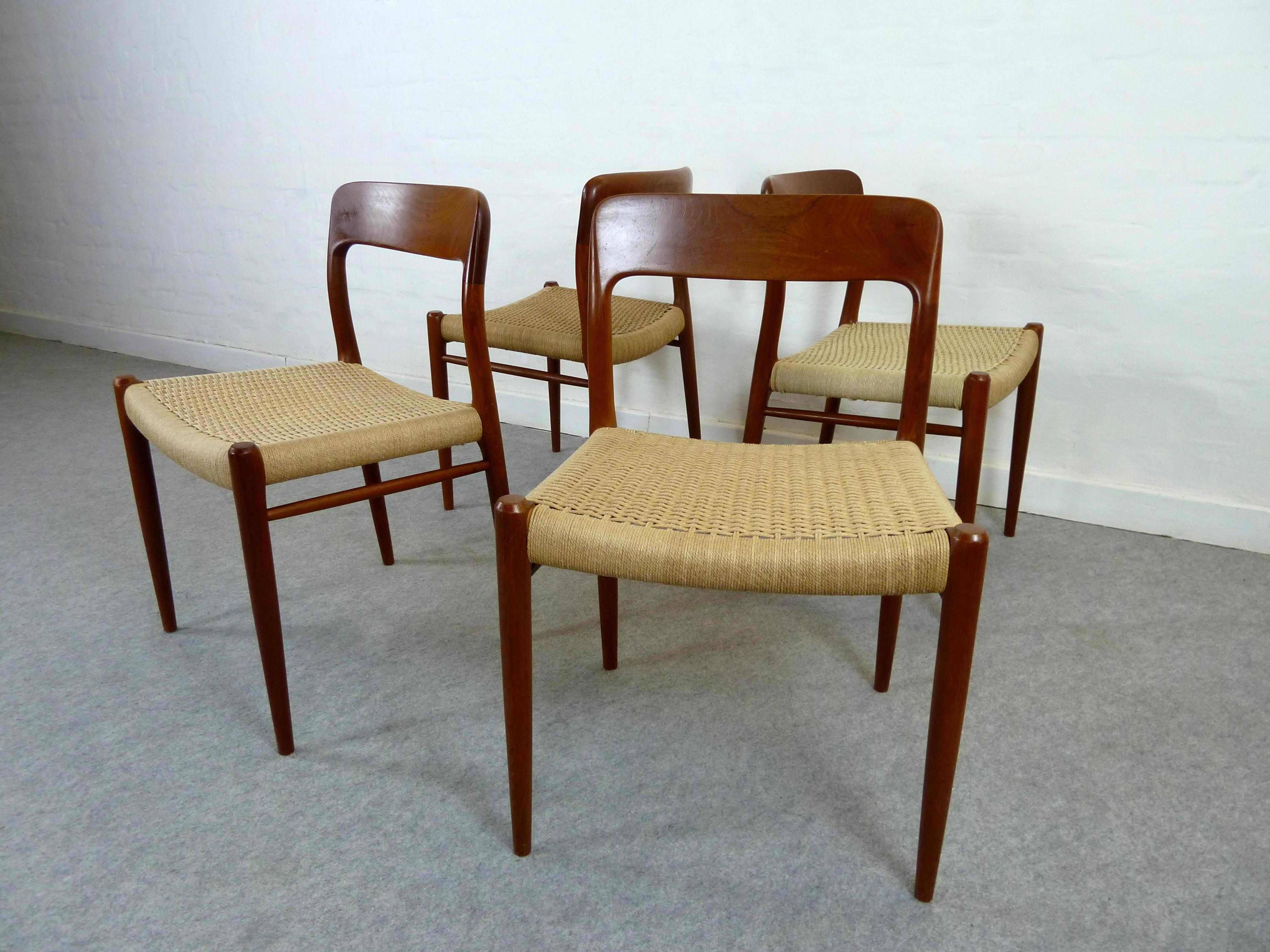 Set of 5 Niels O. Moeller Teak Chair Model 75 5