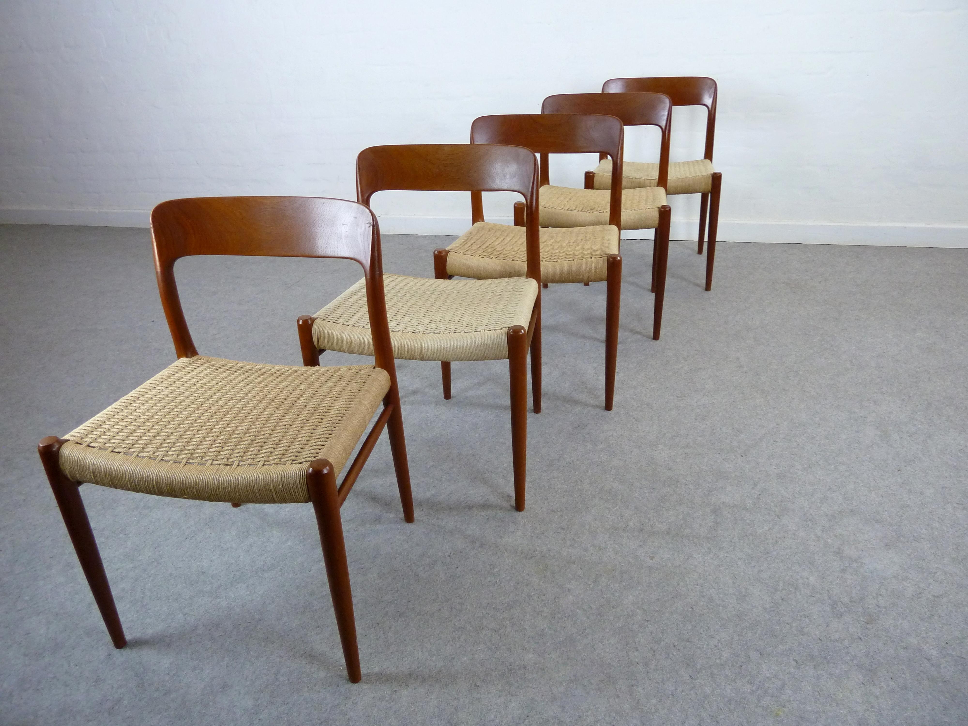 Set of 5 Niels O. Moeller Teak Chair Model 75 6