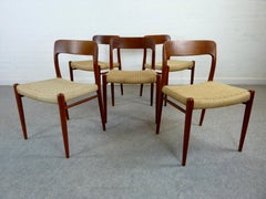 Set of 5 Niels O. Moeller Teak Chair Model 75