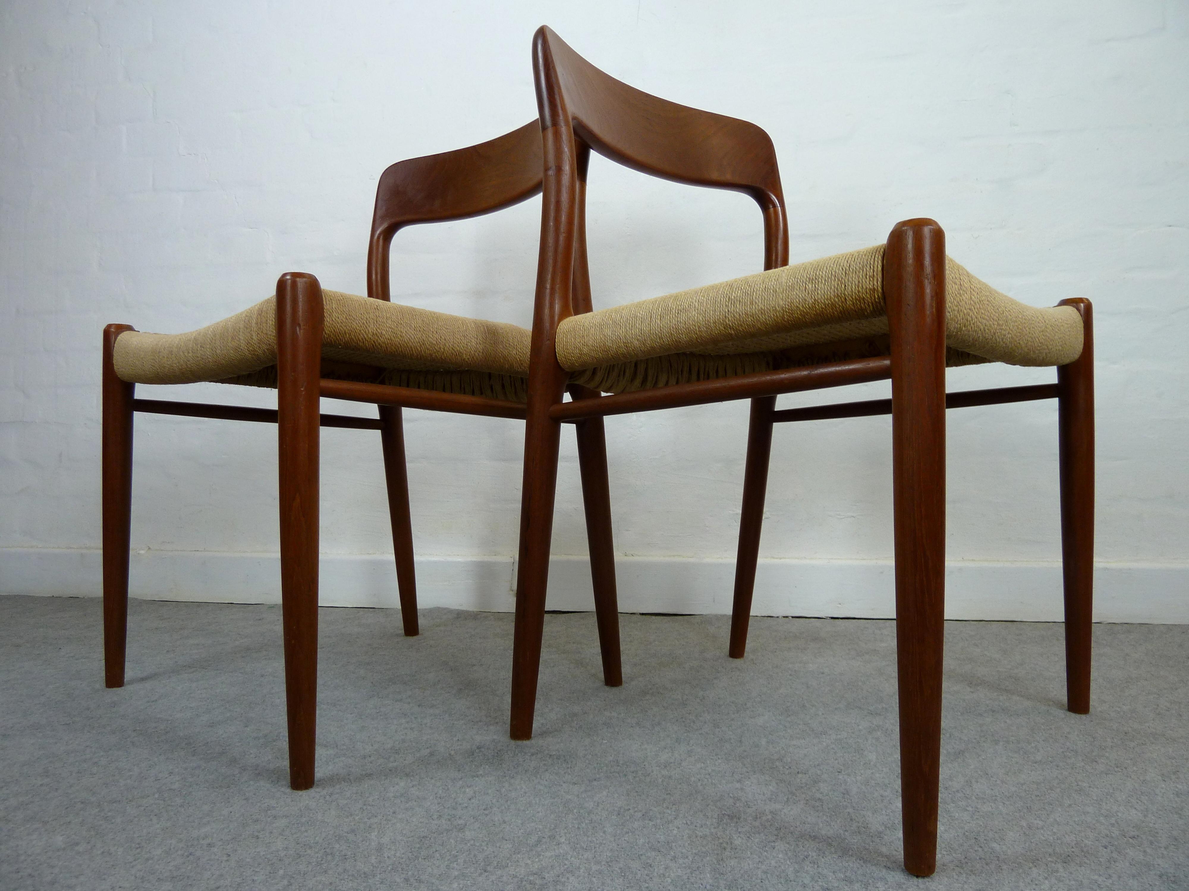 Danish Set of 5 Niels O. Moeller Teak Chair Model 75