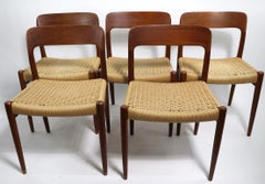 Set of 5 Niels O. Moller Teak for J.L.Moller Mobelfabrick Denmark Dining Chairs