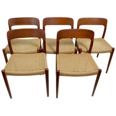 Set of 5 Niels O. Moller Teak for J.L.Moller Mobelfabrick Denmark Dining Chairs