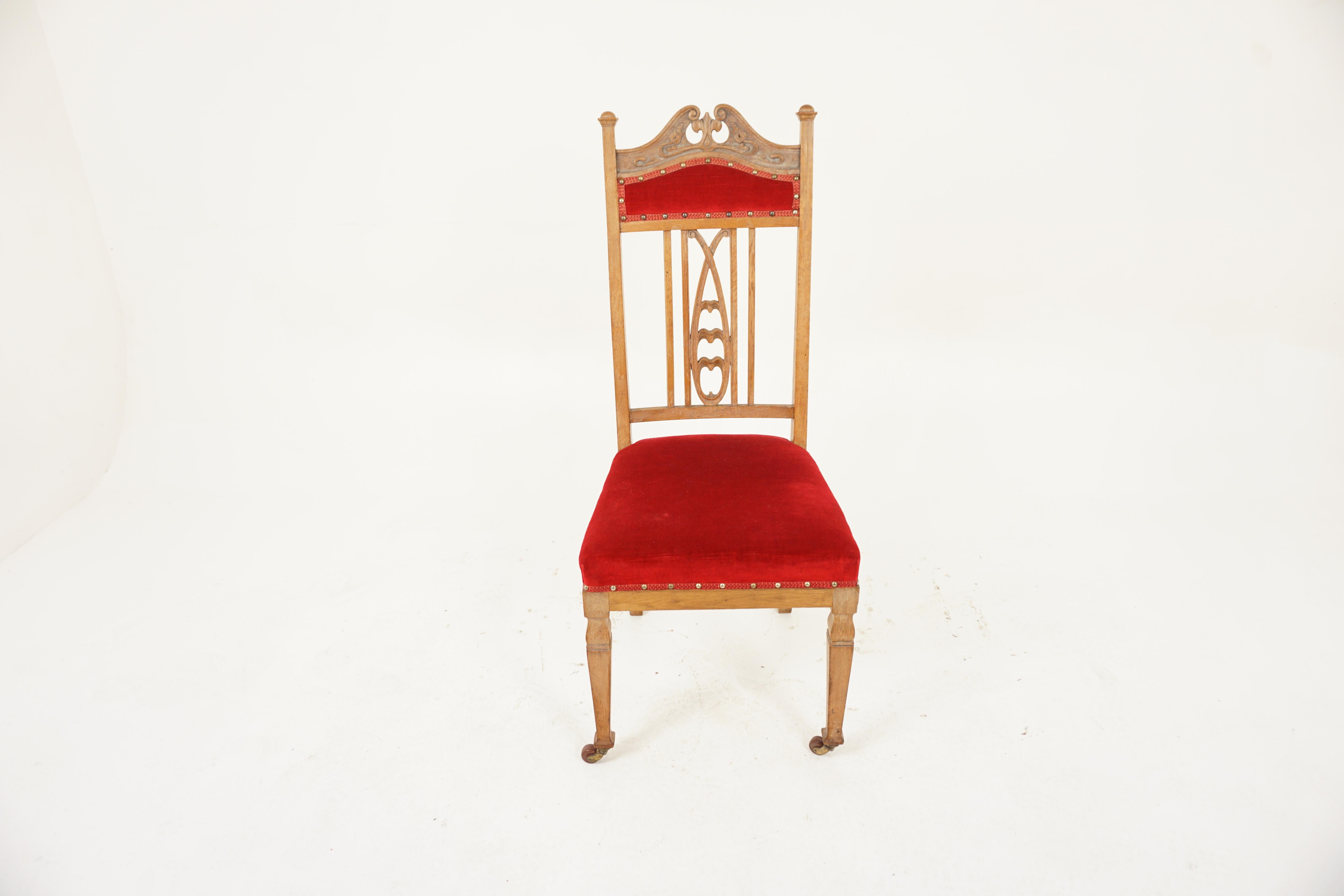 Satz von 5 Jugendstil-, Arts and Crafts-Esszimmerstühlen aus Eiche, Schottland 1900, H1013 (Schottisch) im Angebot