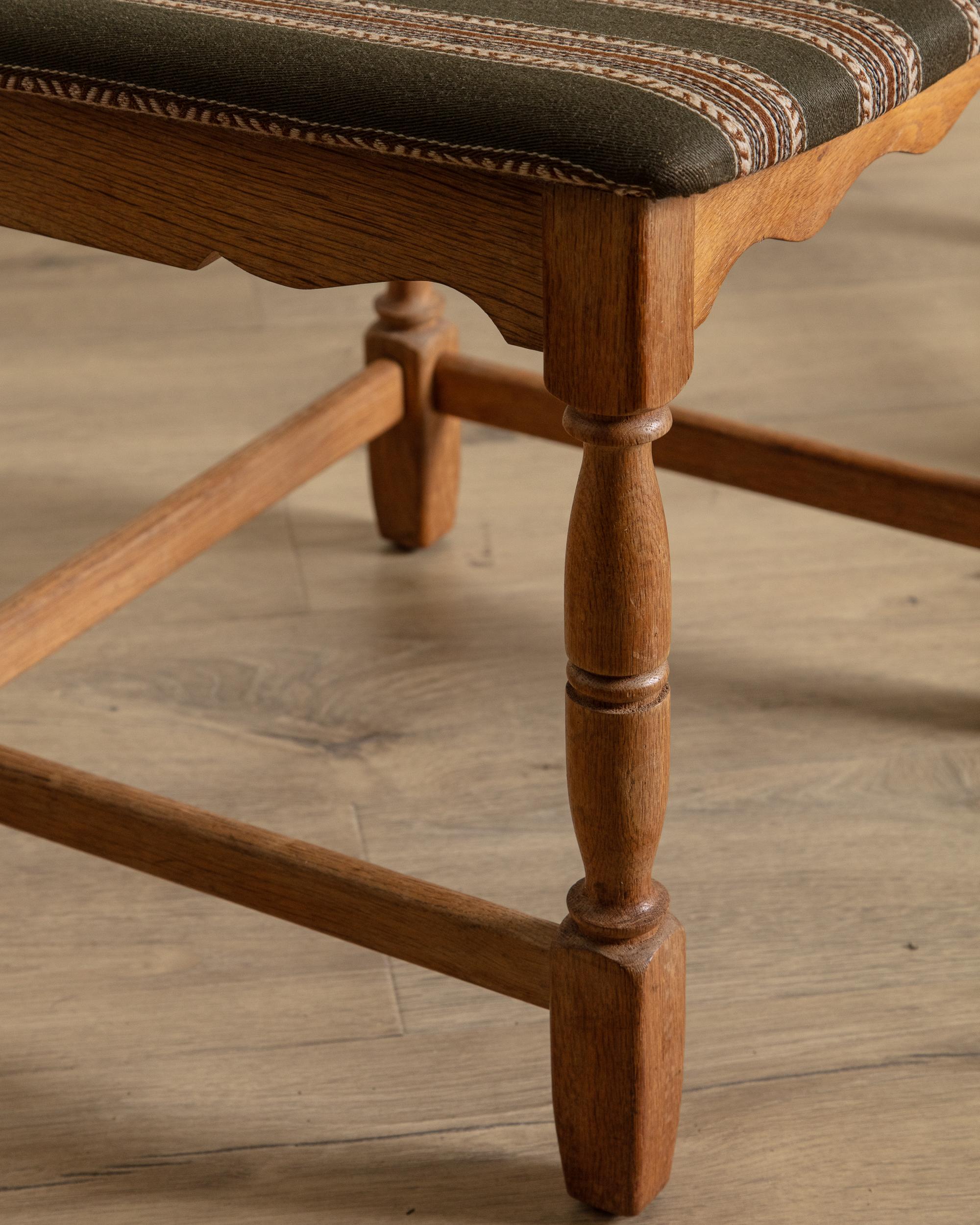 Set Of 5 Oak & Green Razorblade Chairs By Henning Kjaernulf, Denmark, 1960'S For Sale 2