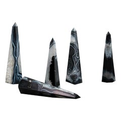 Set of 5 Obelisks – Black Agate