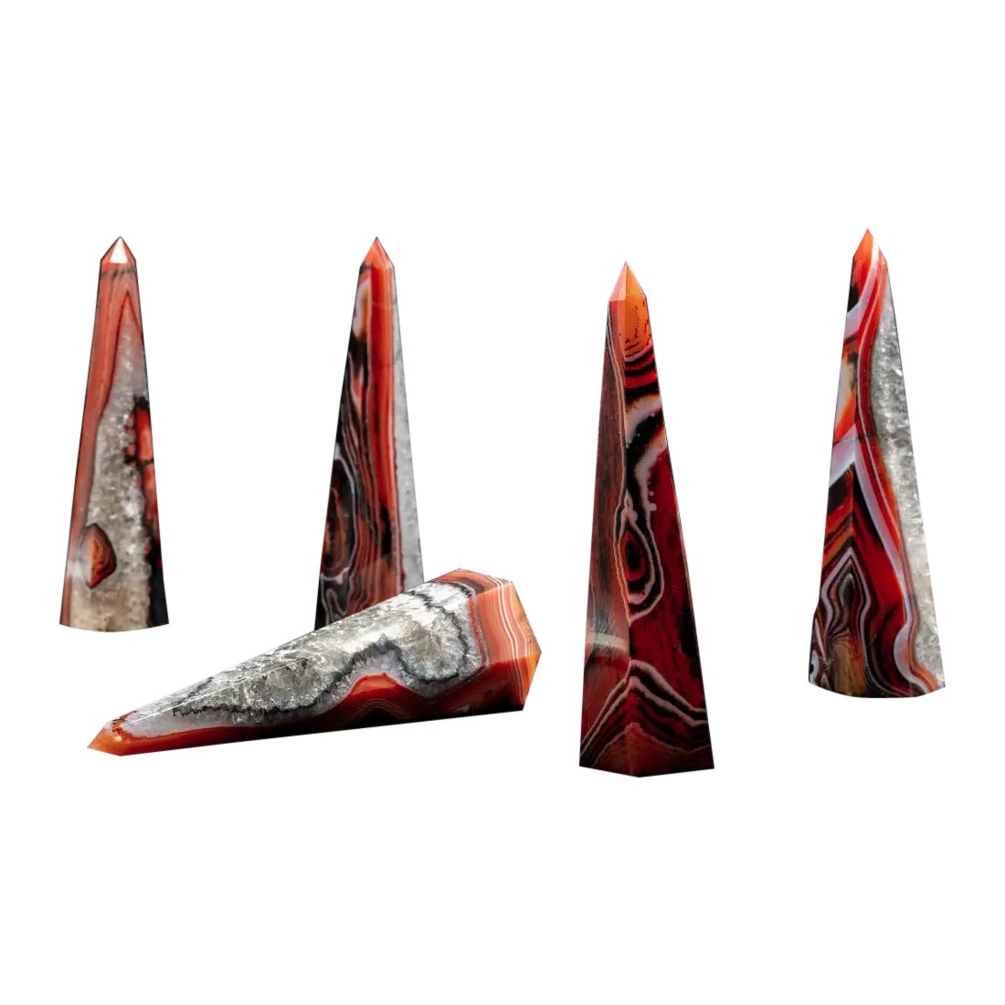Set of 5 Obelisks – Flower Agate
