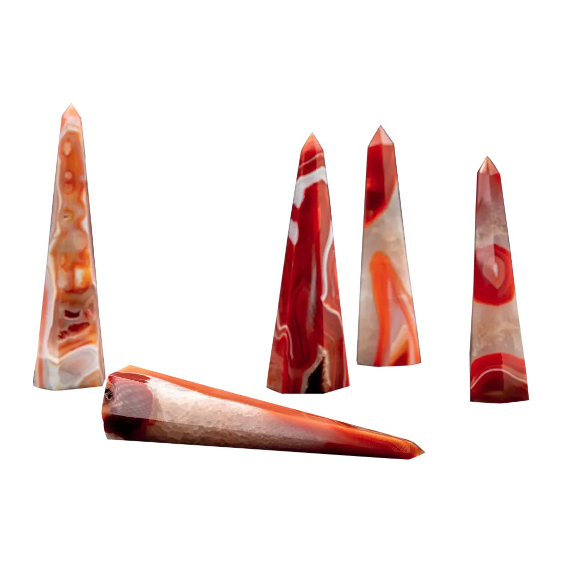 Set of 5 Obelisks – Sardonyx Agate