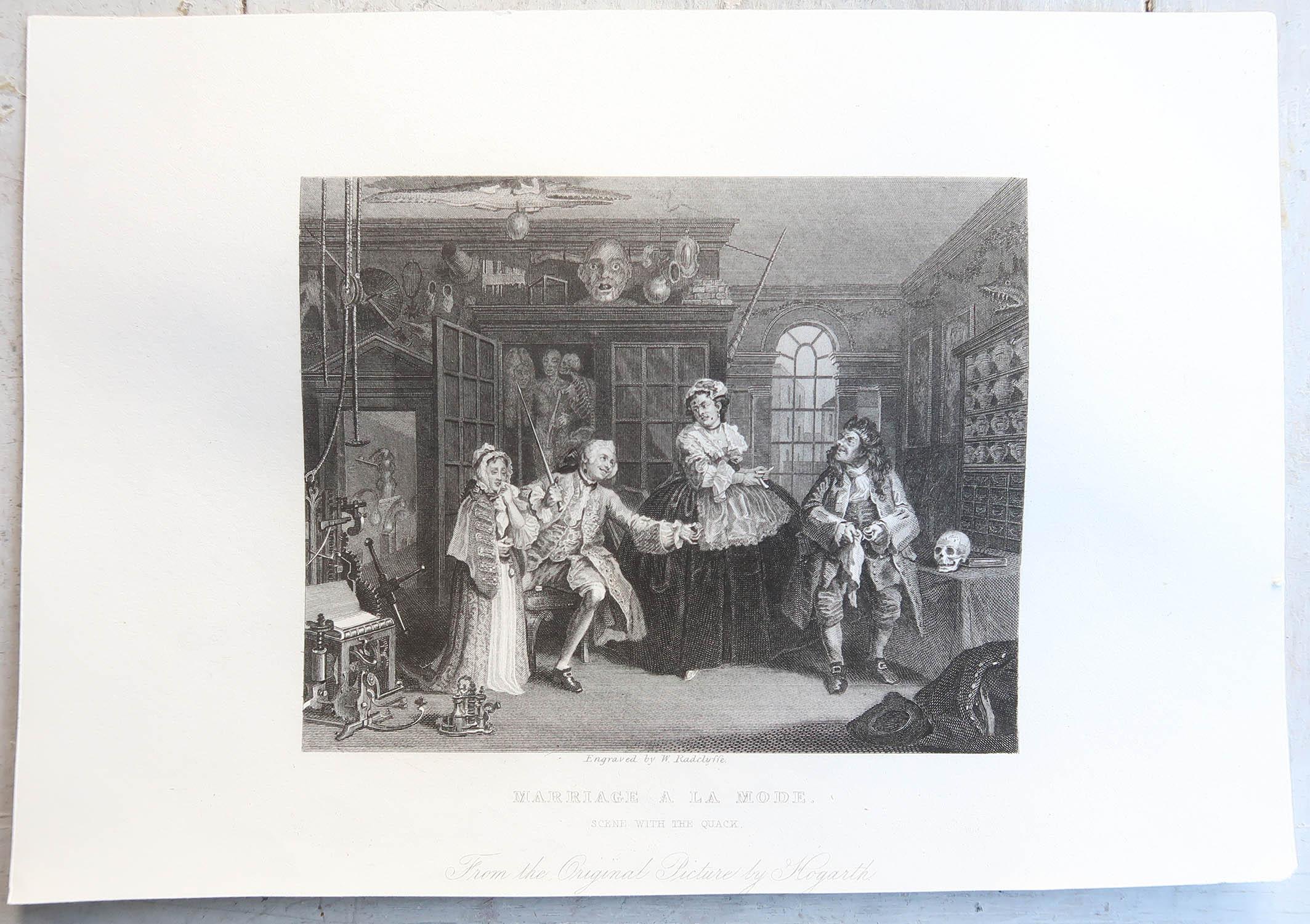 Merveilleux ensemble d'estampes de Hogarth

Il s'agit de la série 