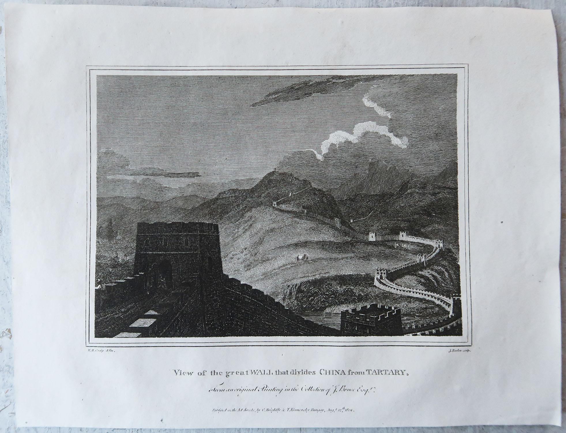 English Set of 5 Original Antique Prints of China, Dated 1804 For Sale