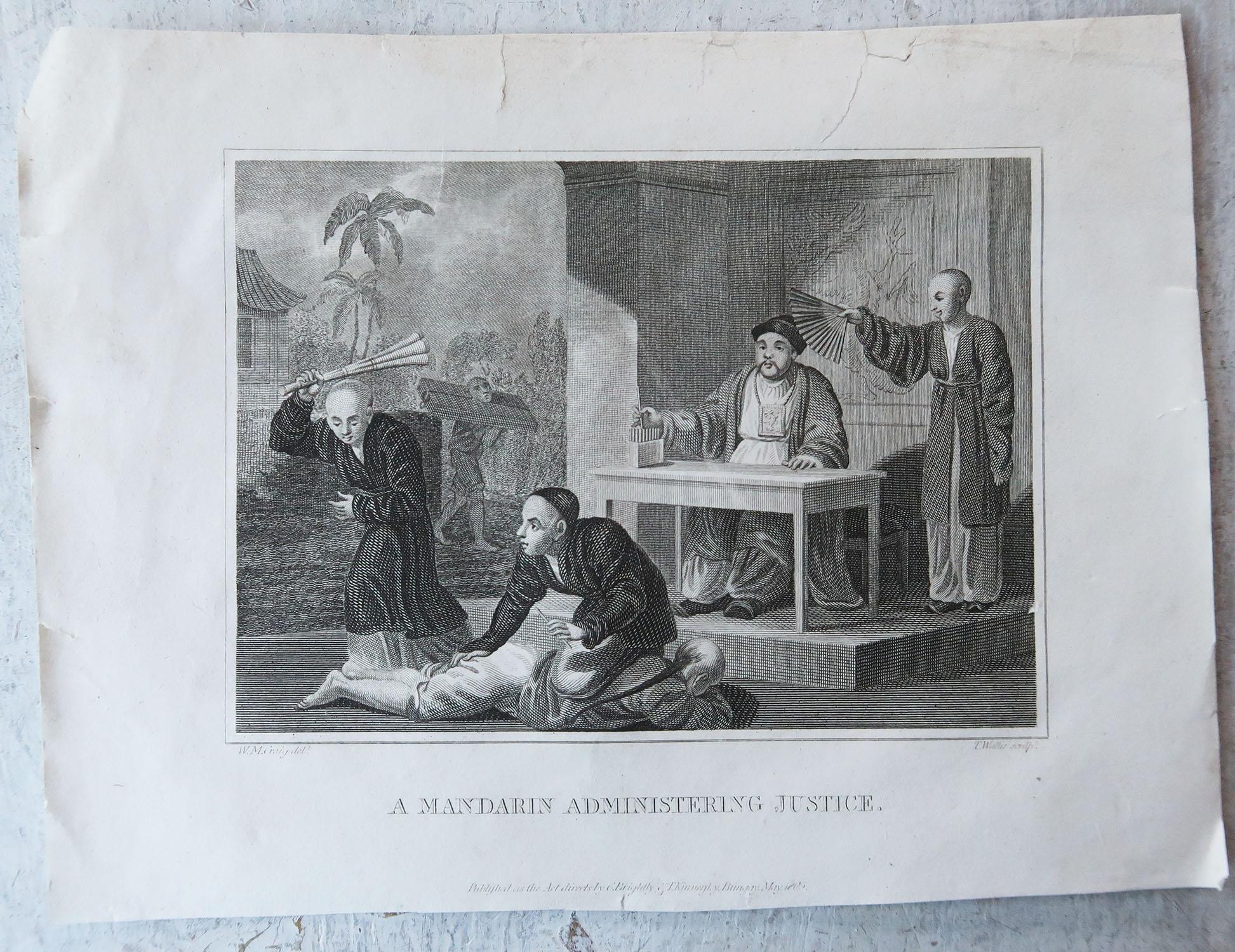 Other Set of 5 Original Antique Prints of China, Dated 1804 For Sale