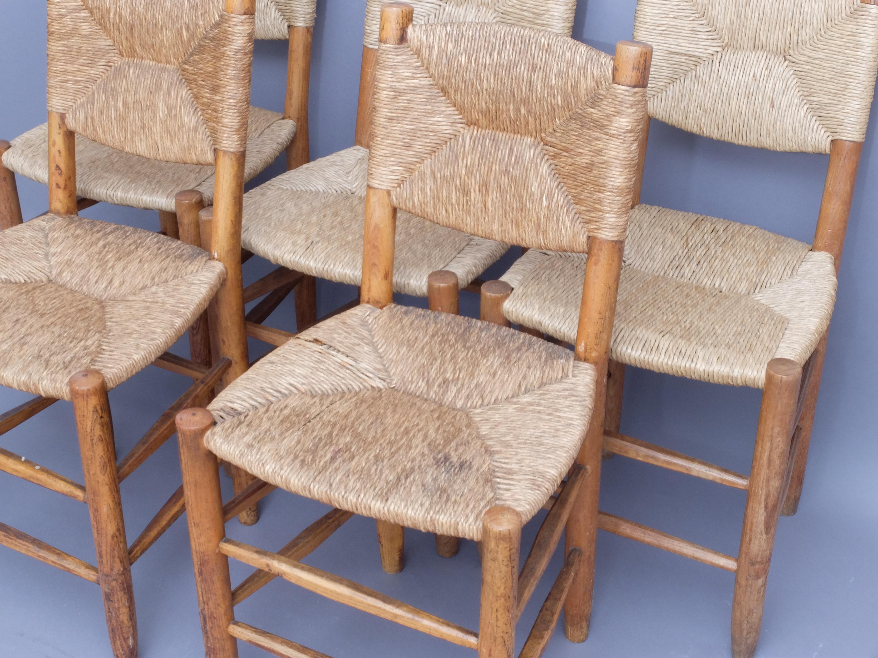 Mid-20th Century Set of 5 Original Perriand No 19 Bauche Chair Known Provenance!