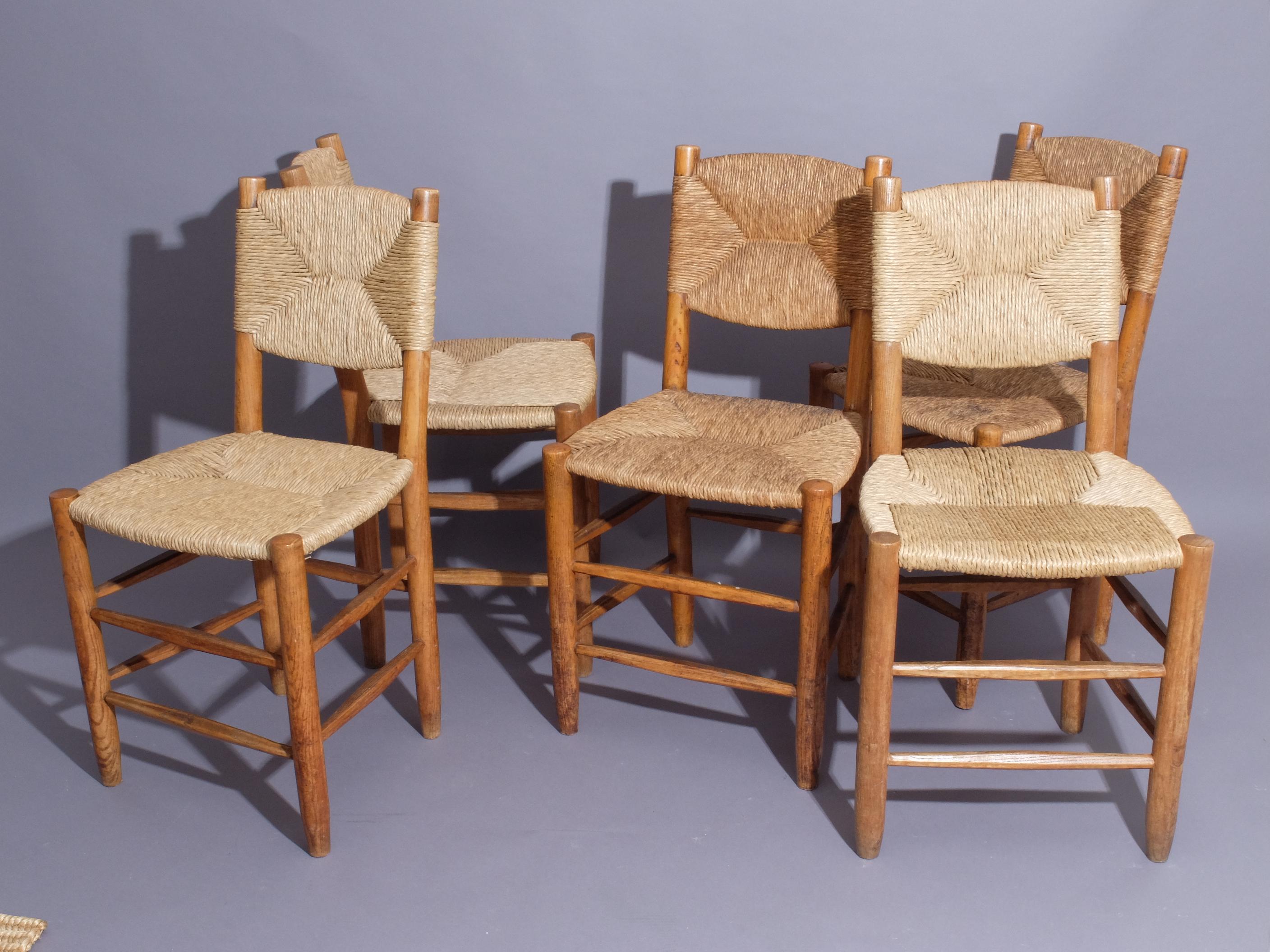 Set of 5 Original Perriand No 19 Bauche Chair Known Provenance! 1