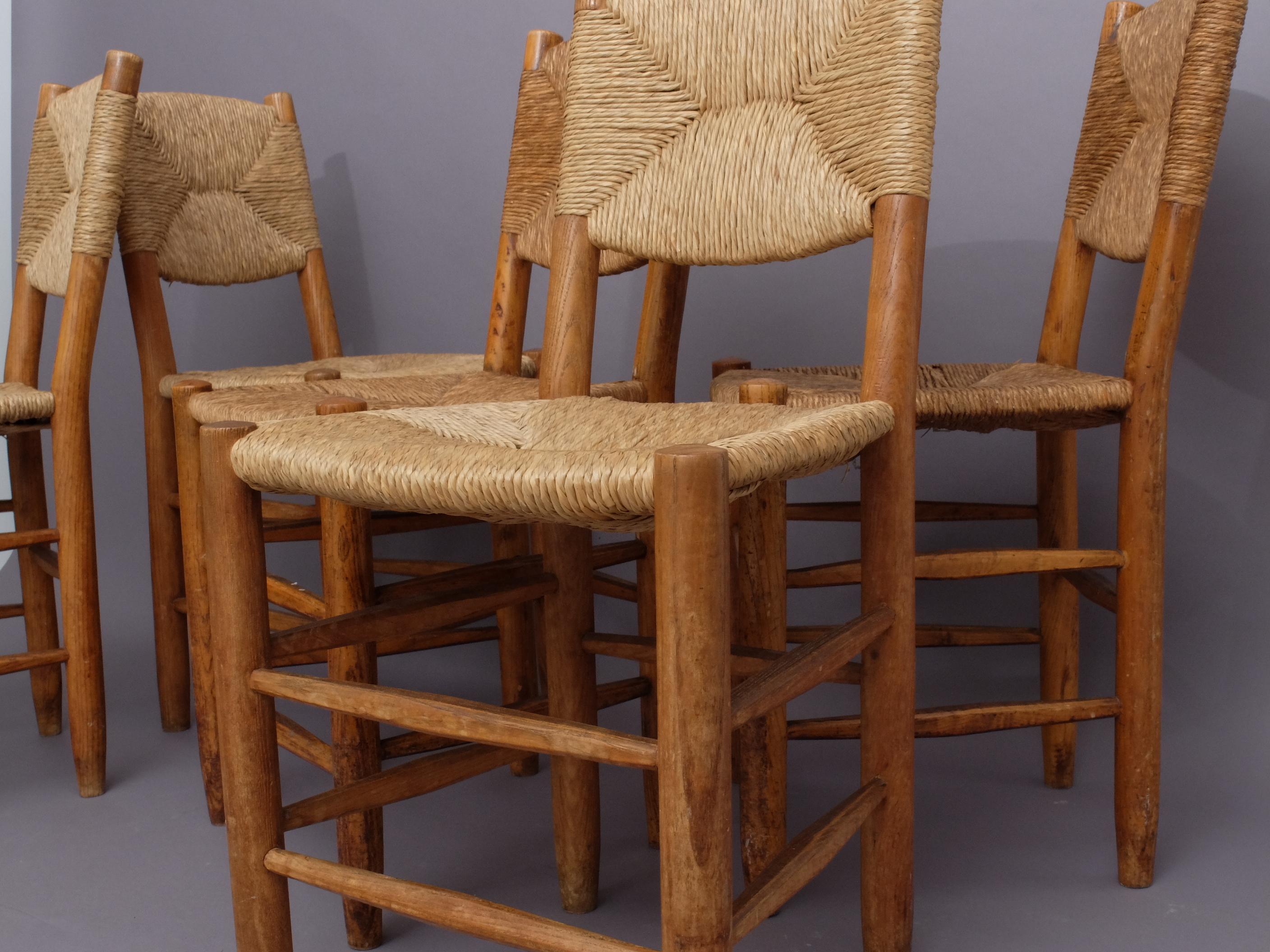 Set of 5 Original Perriand No 19 Bauche Chair Known Provenance! 2