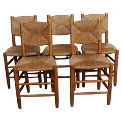 Set of 5 Original Perriand No 19 Bauche Chair Known Provenance!