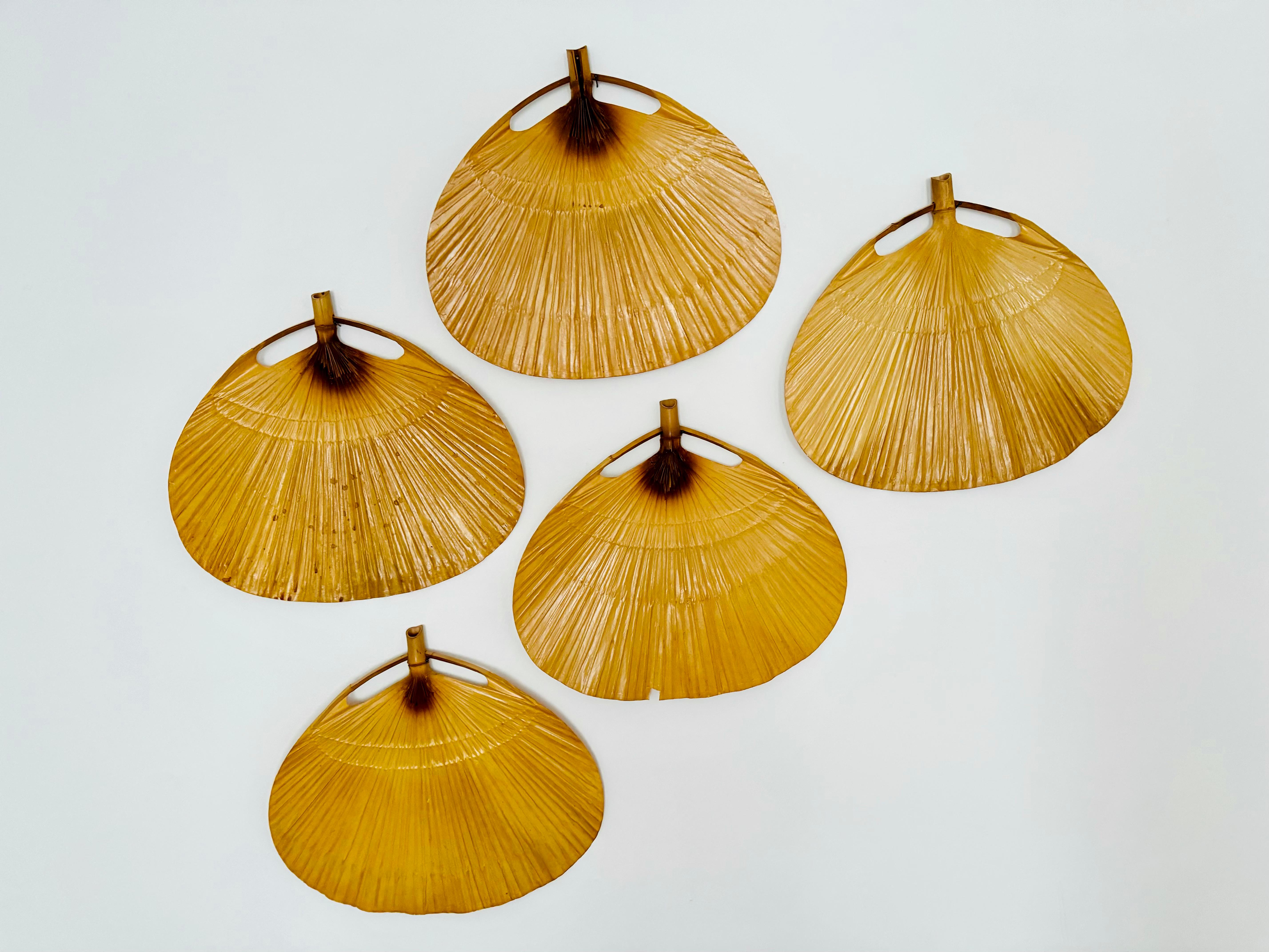 Set di 5 ventole originali di ricambio per la lampada a sospensione Uchiwa di Ingo Maurer in vendita 4