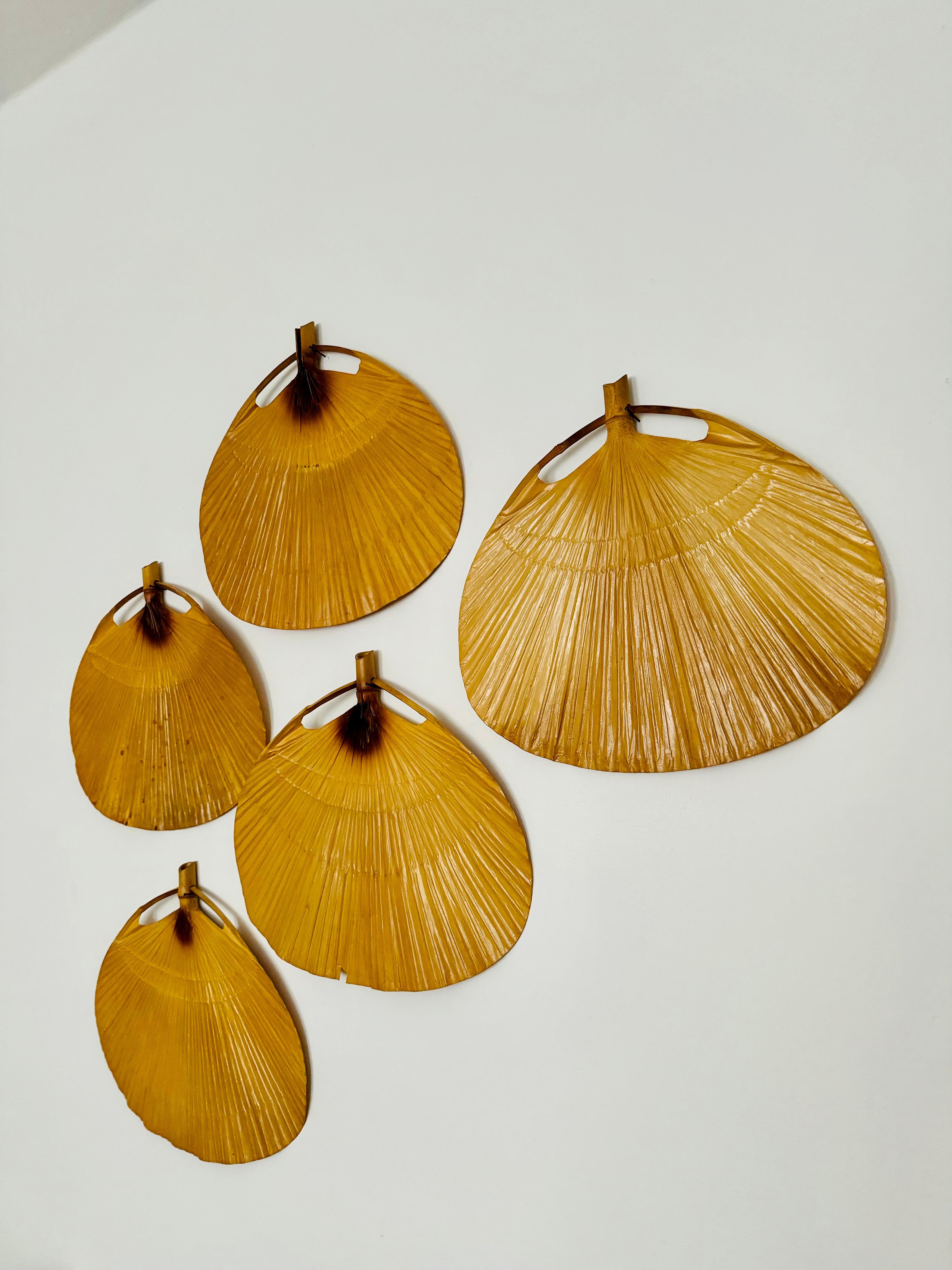 Set di 5 ventole originali di ricambio per la lampada a sospensione Uchiwa di Ingo Maurer in vendita 6