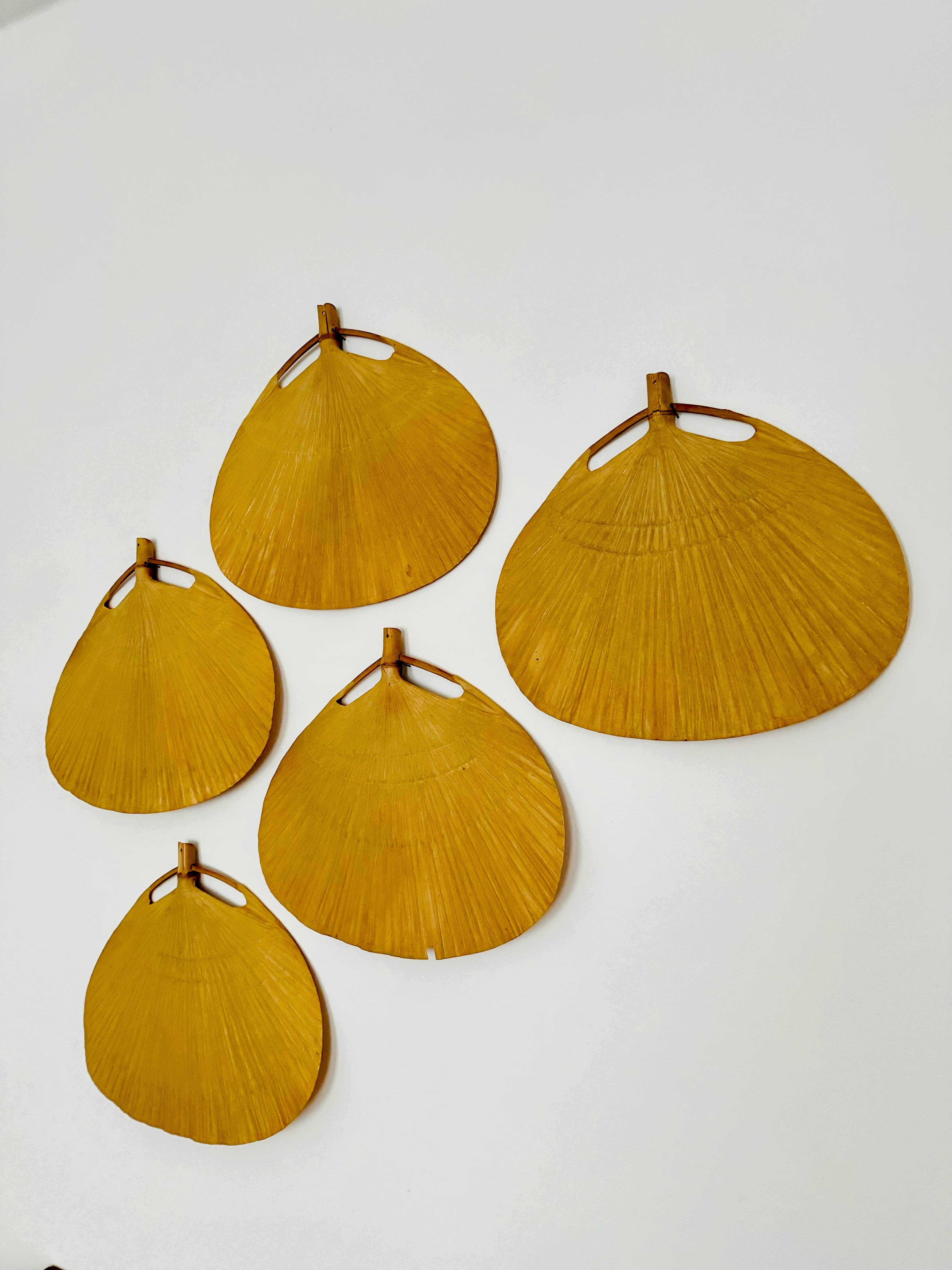 Tedesco Set di 5 ventole originali di ricambio per la lampada a sospensione Uchiwa di Ingo Maurer in vendita