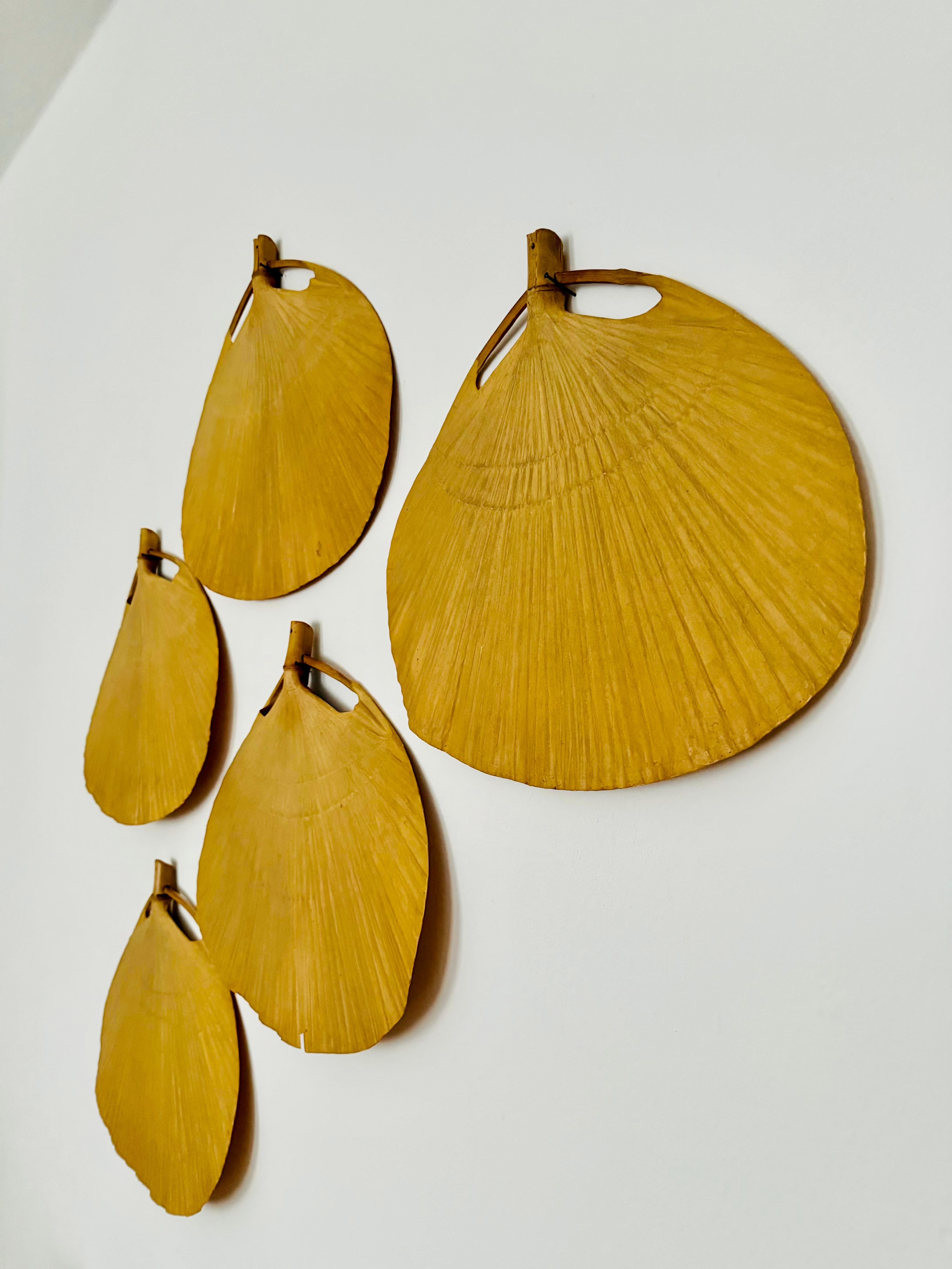 Set di 5 ventole originali di ricambio per la lampada a sospensione Uchiwa di Ingo Maurer In condizioni buone in vendita a München, DE