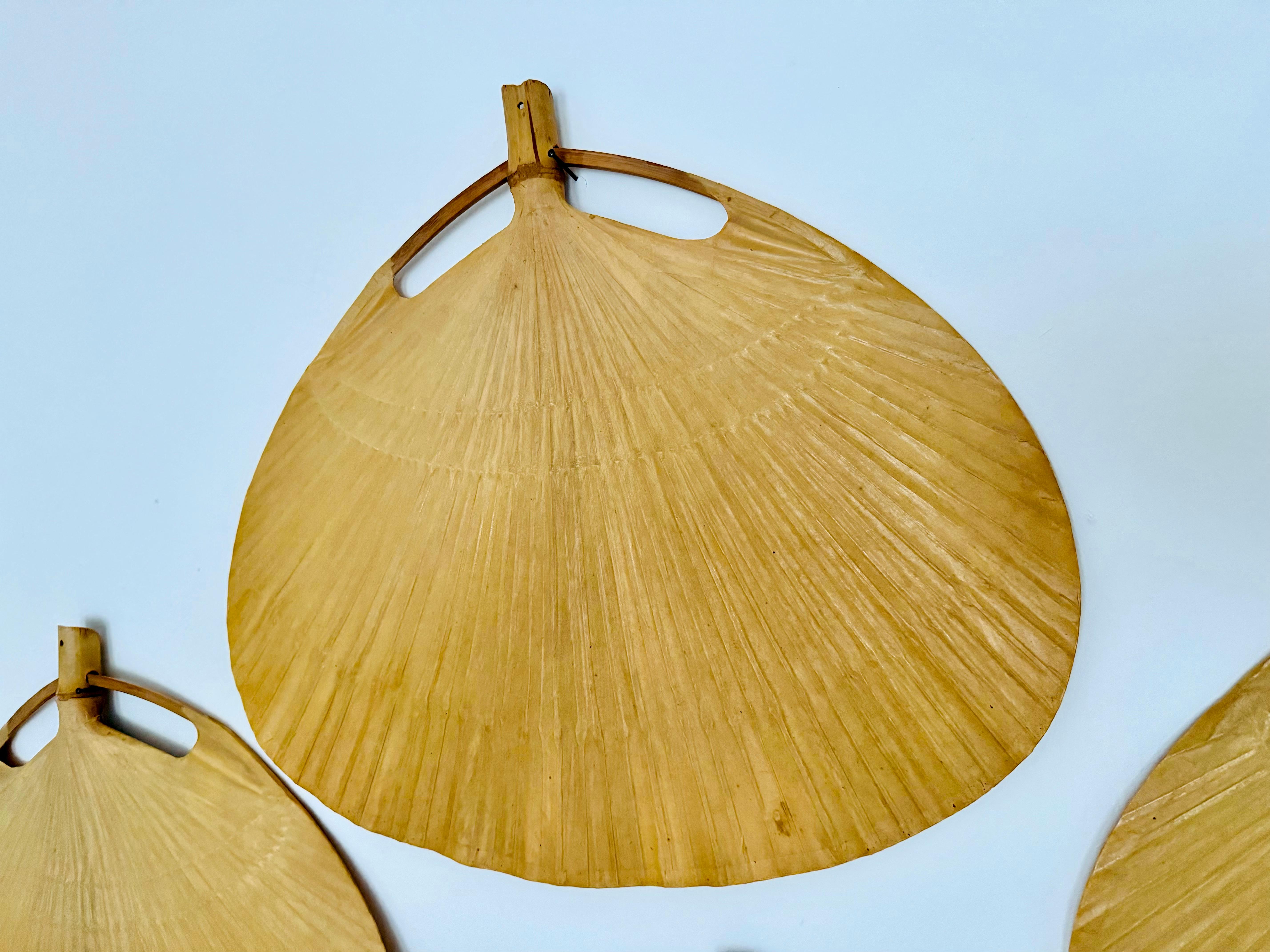 Fine XX secolo Set di 5 ventole originali di ricambio per la lampada a sospensione Uchiwa di Ingo Maurer in vendita