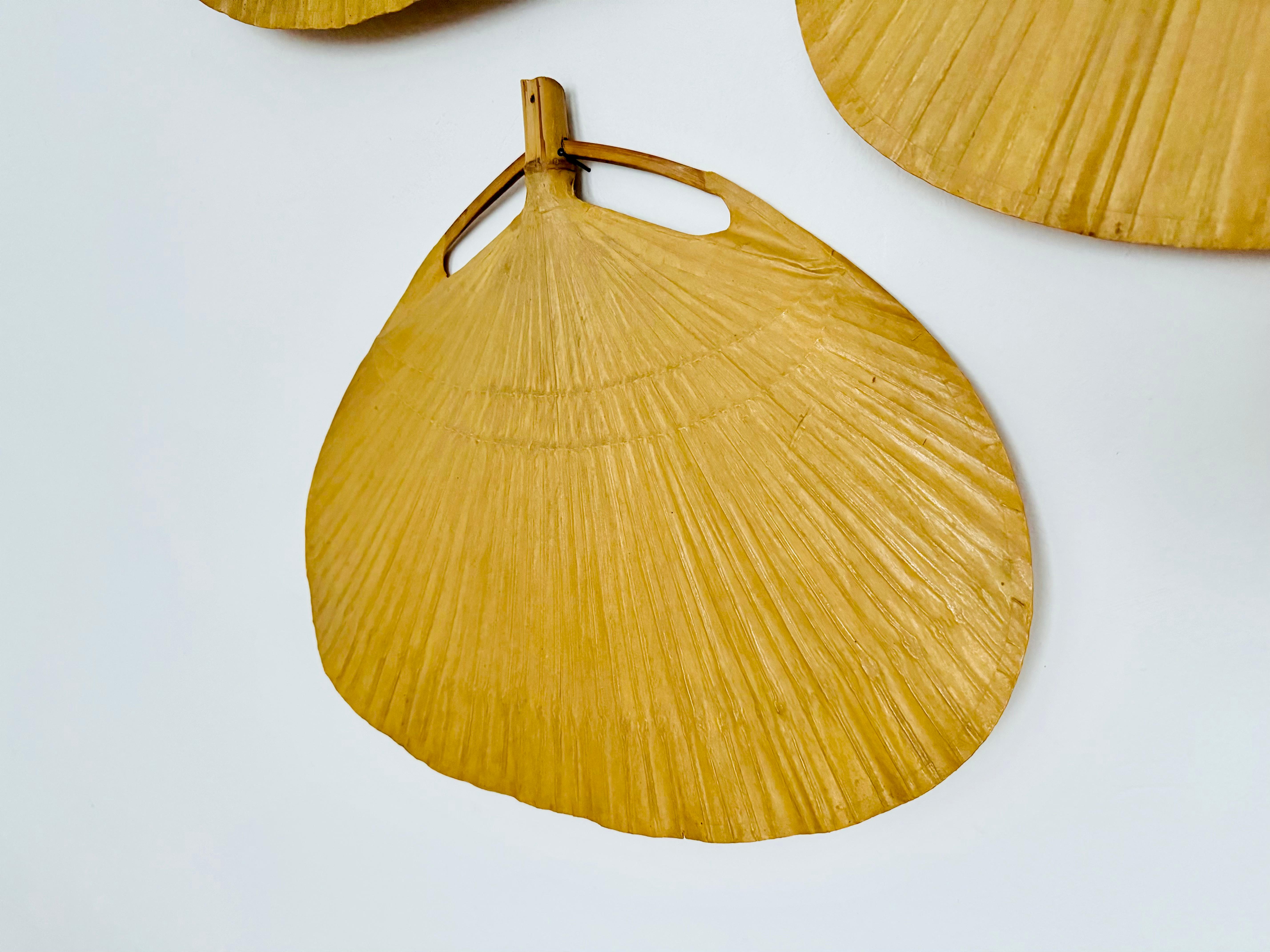 Bambù Set di 5 ventole originali di ricambio per la lampada a sospensione Uchiwa di Ingo Maurer in vendita