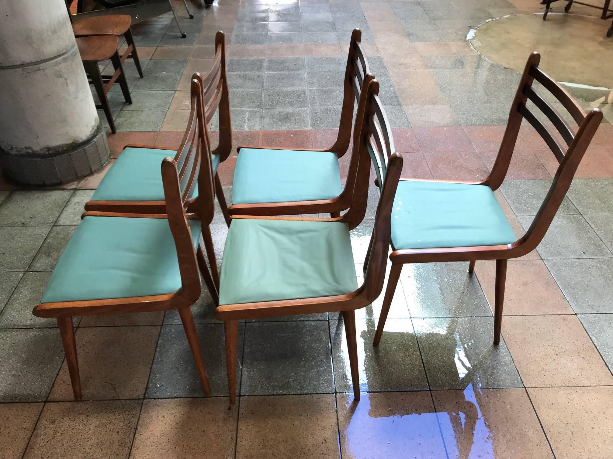 Set of Five Paolo Buffa Vintage Seats, circa 1960 For Sale 4