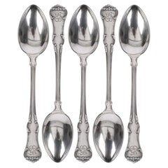 Juego de 5 piezas Cucharillas de café de plata, Letonia. De Rp, años 20 - 30