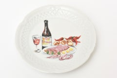 Set of 5 Philippe Deshoullieres Porcelain Appetizer or Desert Plates Vintage