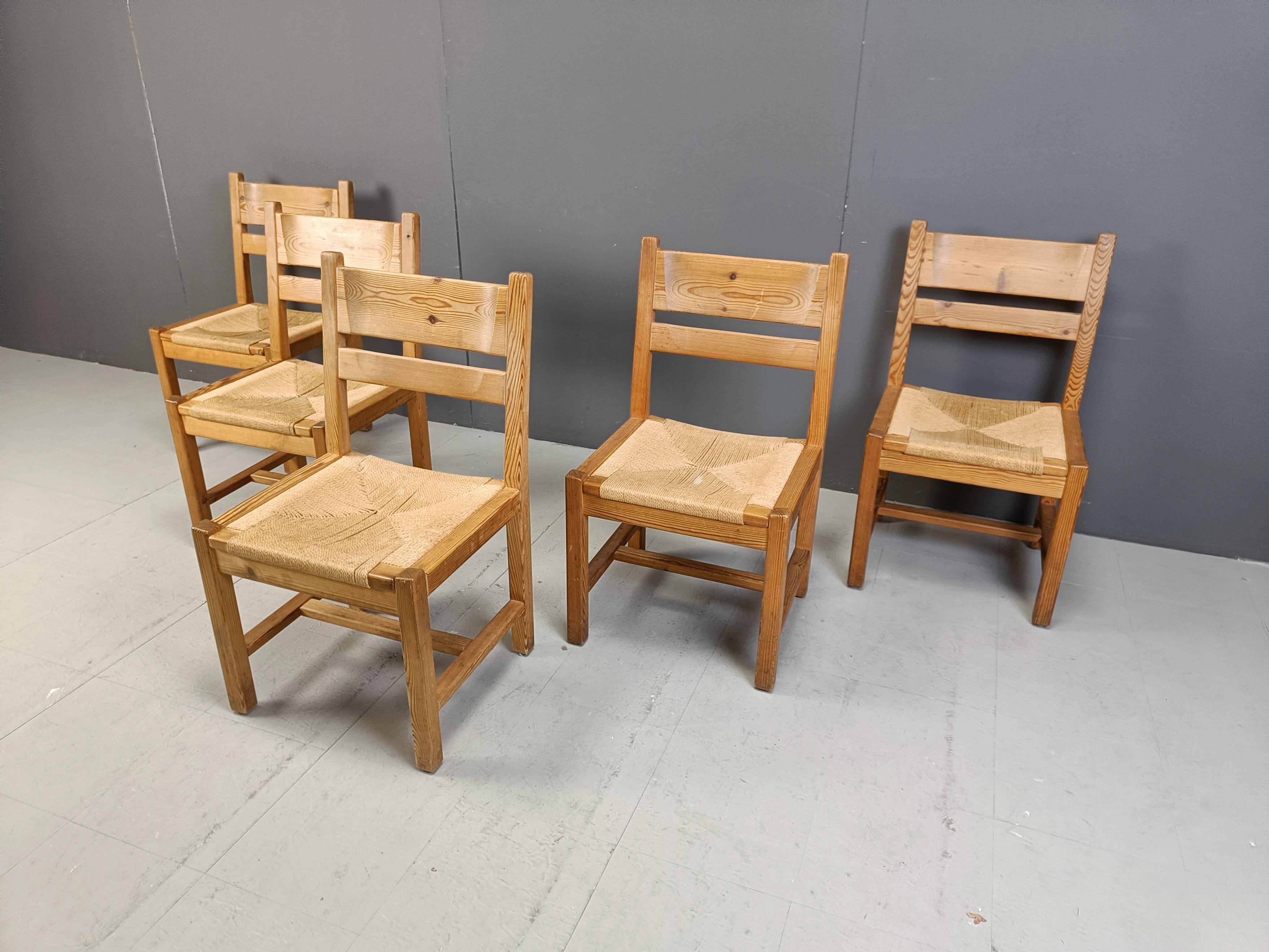 Set di 5 sedie da pranzo in legno Pibe di GM Mobler, anni '60 in vendita 3