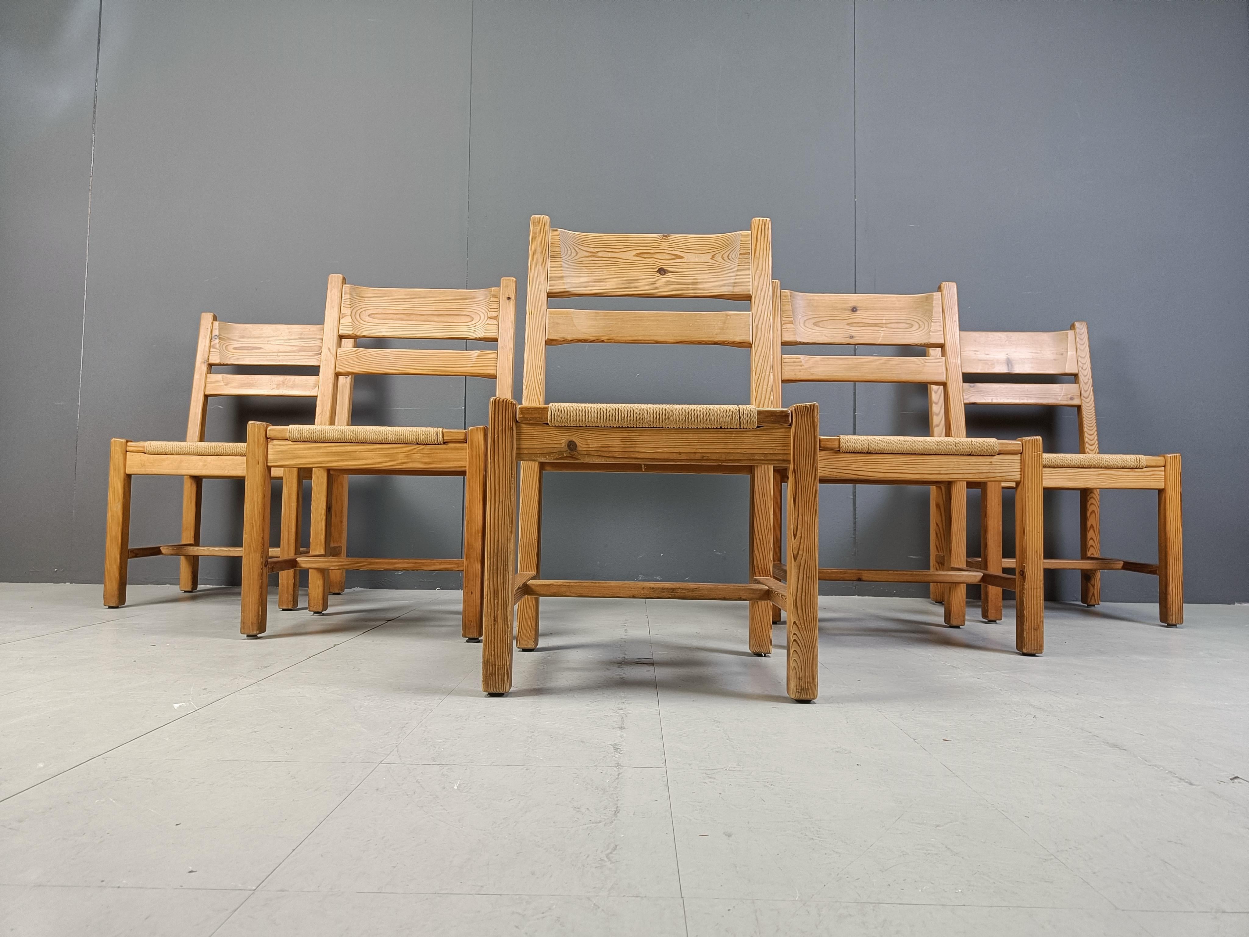 Set di 5 sedie da pranzo in legno Pibe di GM Mobler, anni '60 in vendita 1