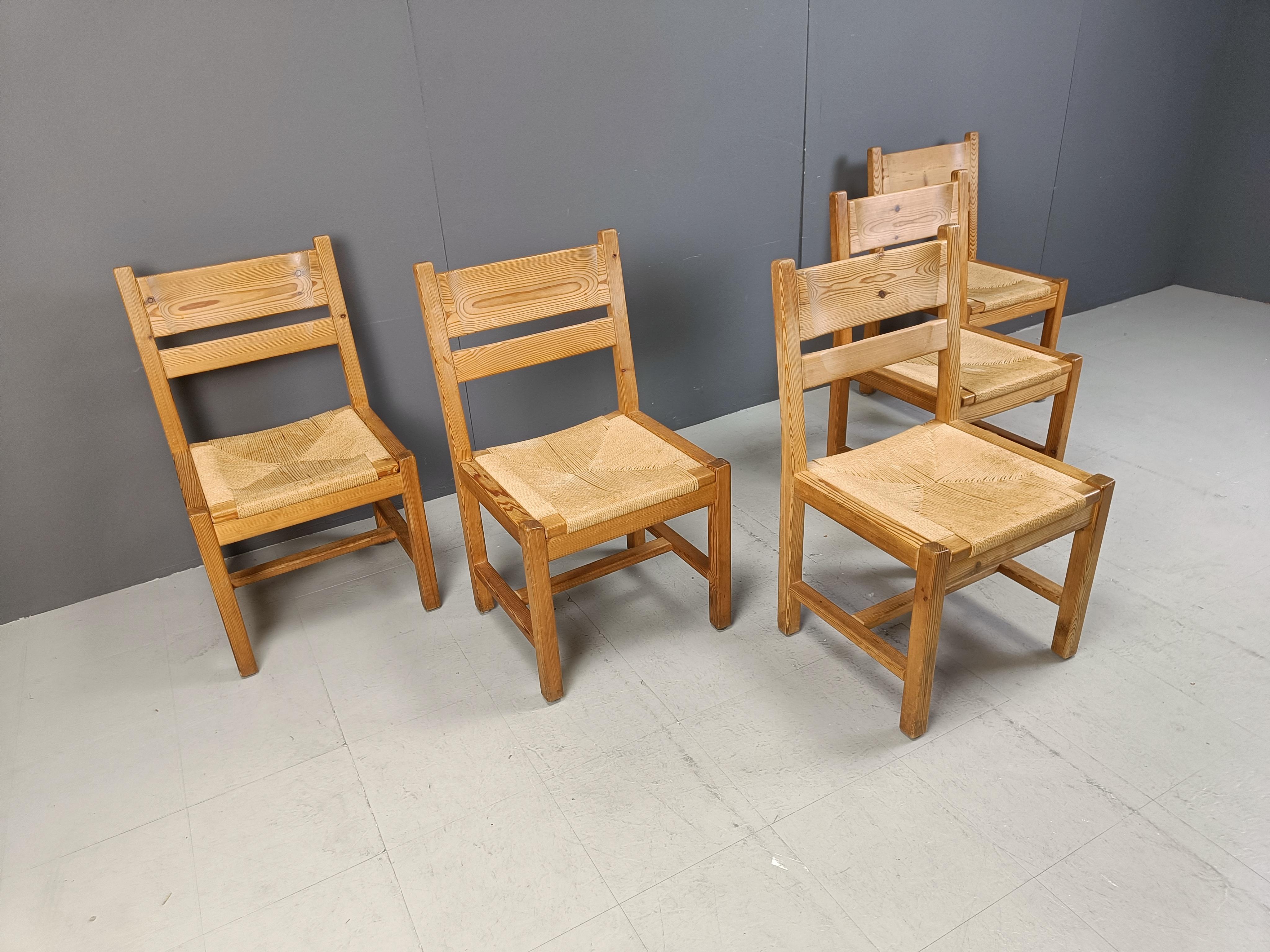 Set di 5 sedie da pranzo in legno Pibe di GM Mobler, anni '60 in vendita 2