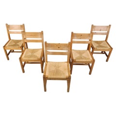 Set of 5 Pibe wood dining chairs by GM Mobler, 1960s