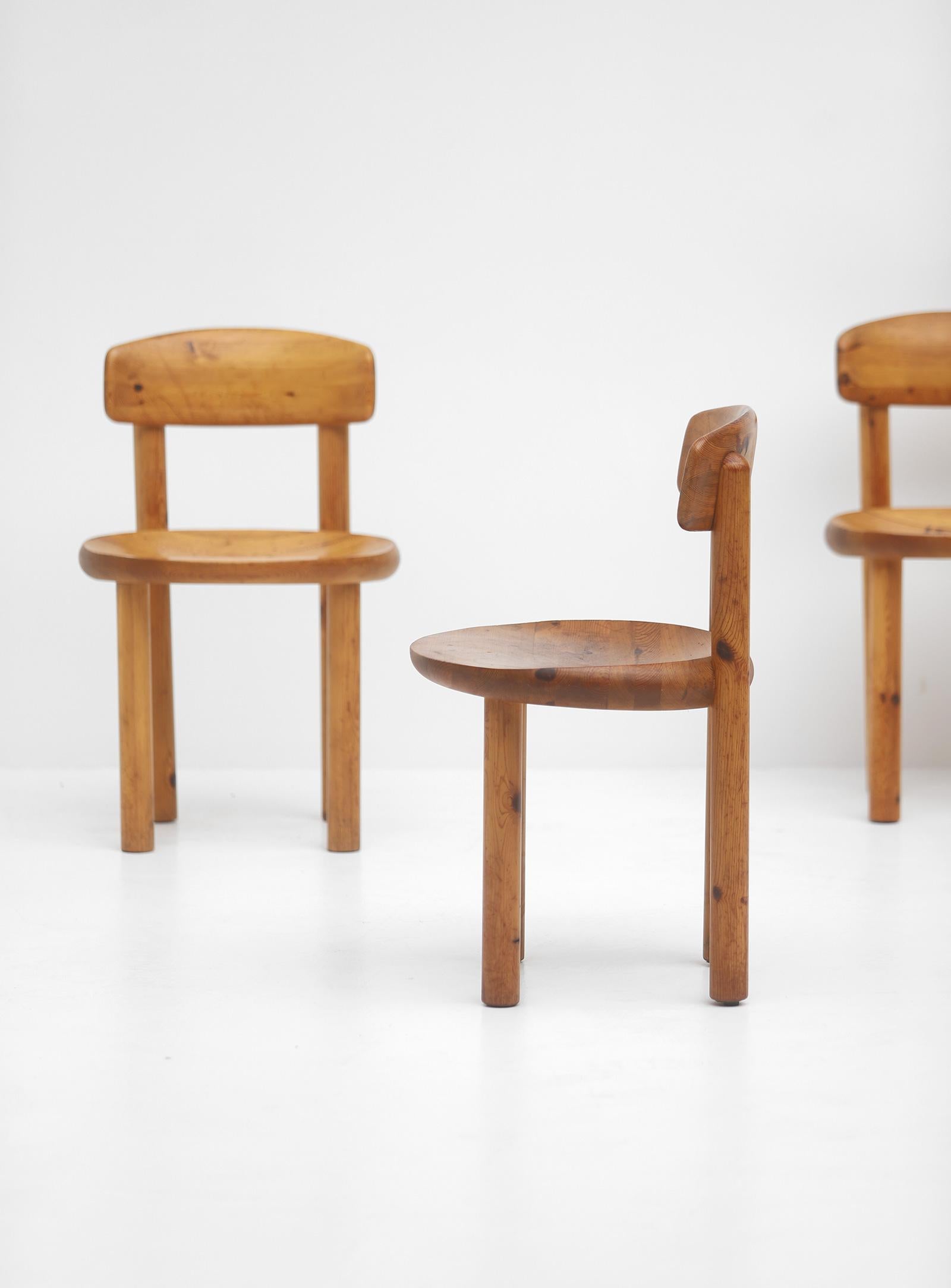 Set of 5 Pinewood Chairs by Rainer Daumiller, 1970s In Good Condition In Antwerpen, Antwerp