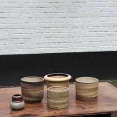 Set von 5 Pflanzgefäßen, dekorative Vasen von Dutch Mobach aus Ton. Moderne Mitte des Jahrhunderts.