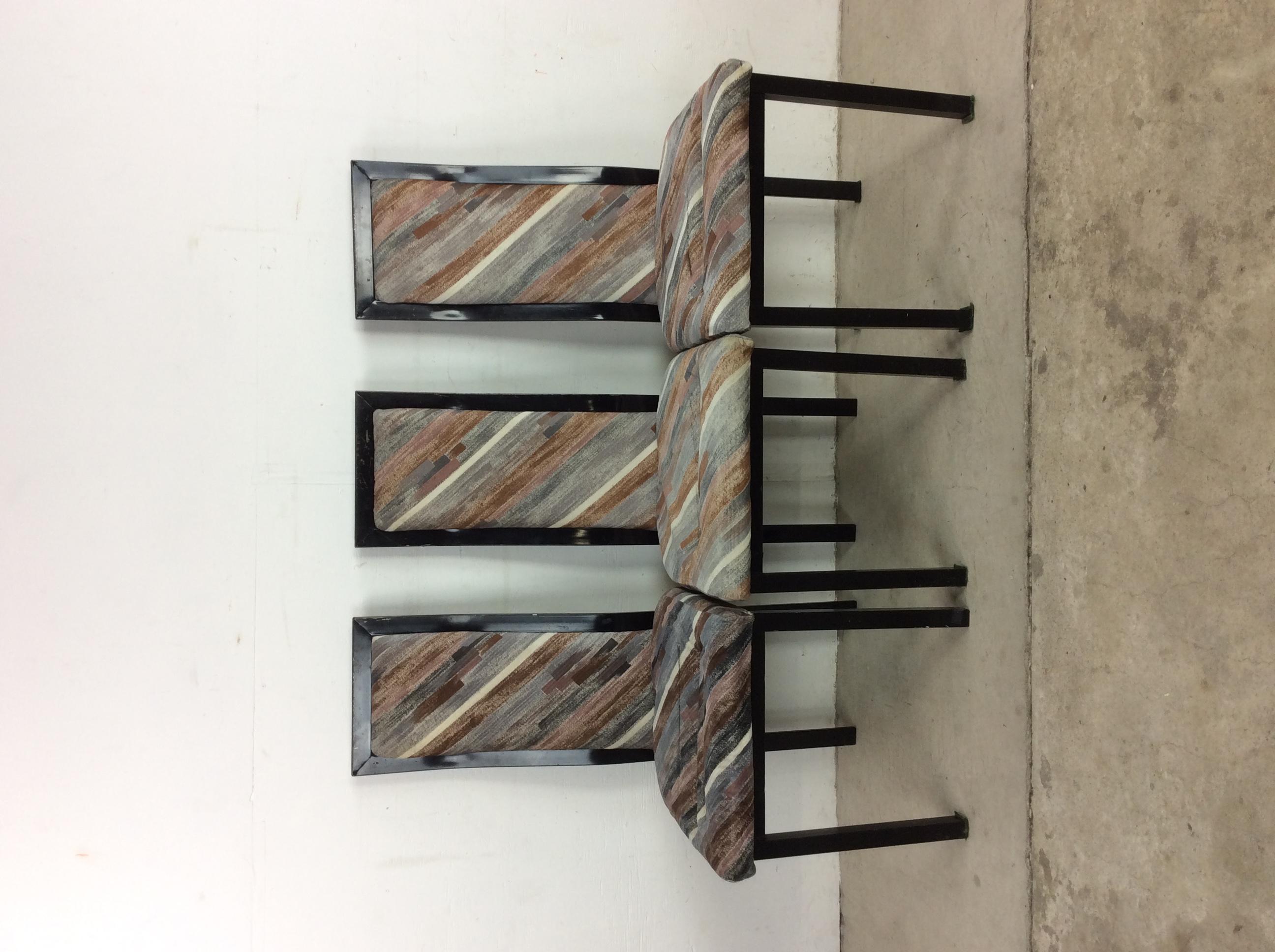 Set of 5 Postmodern Dining Chairs with Vintage Upholstery For Sale 3