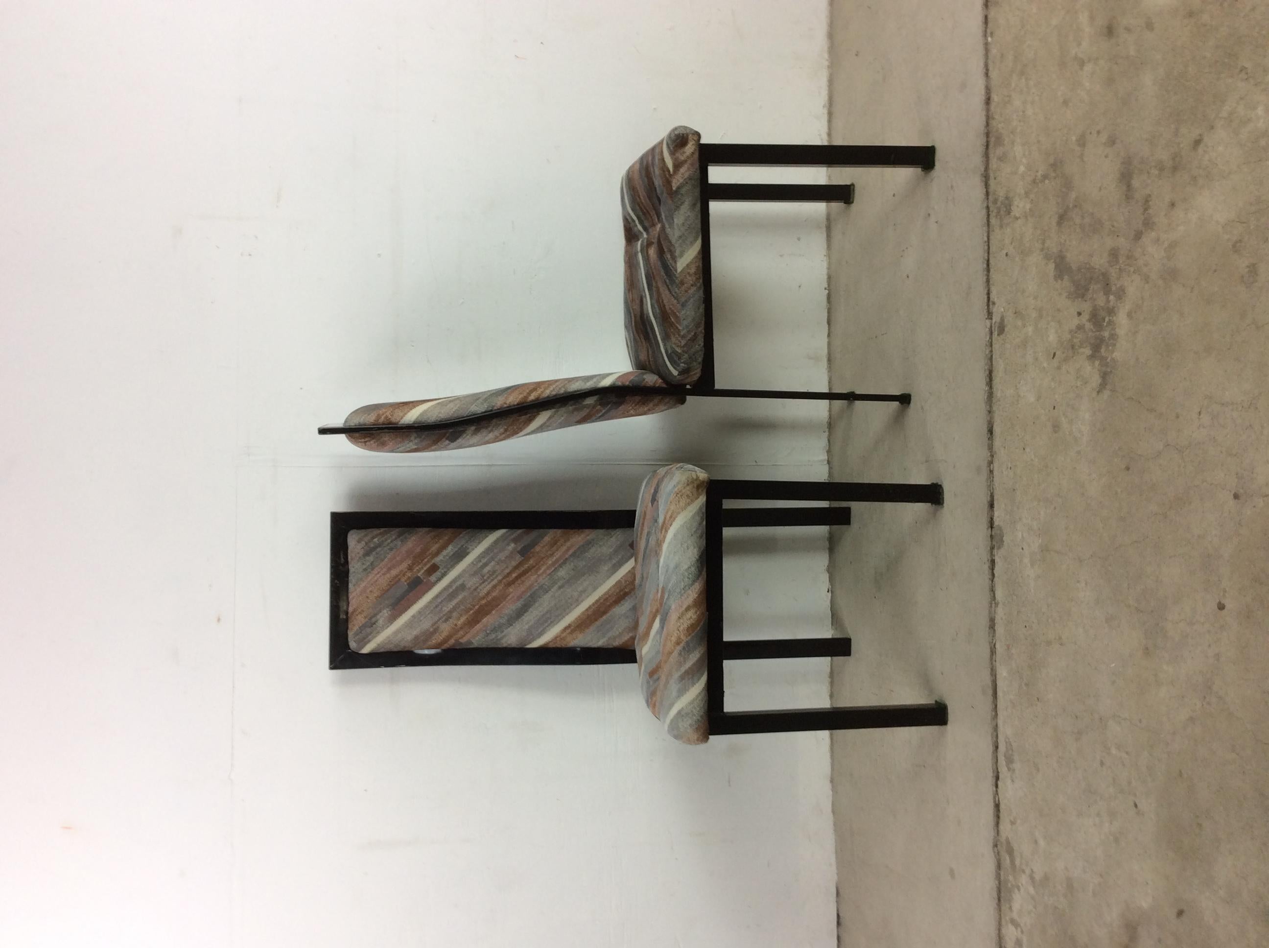 Set of 5 Postmodern Dining Chairs with Vintage Upholstery For Sale 4