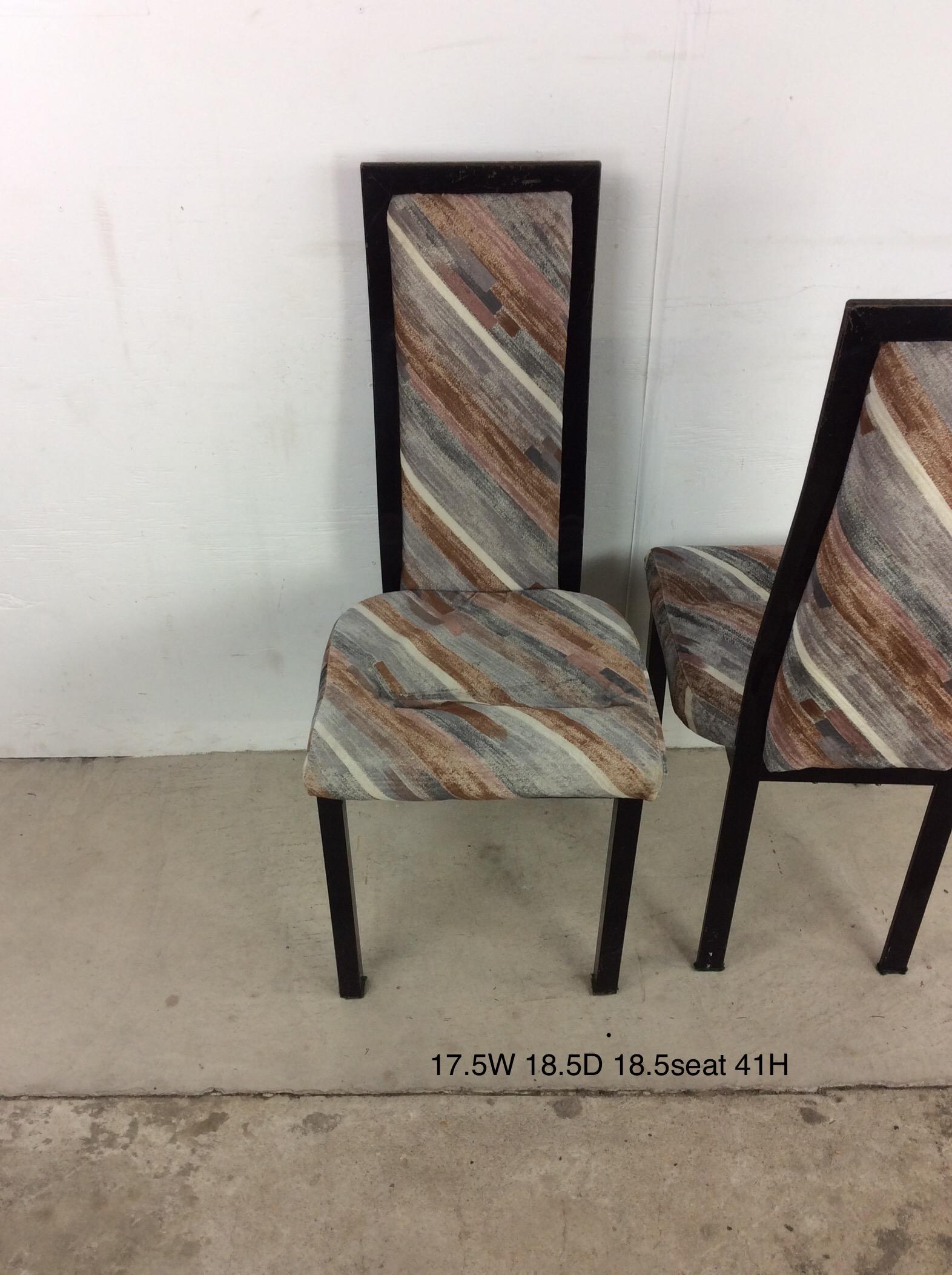 Set of 5 Postmodern Dining Chairs with Vintage Upholstery For Sale 6