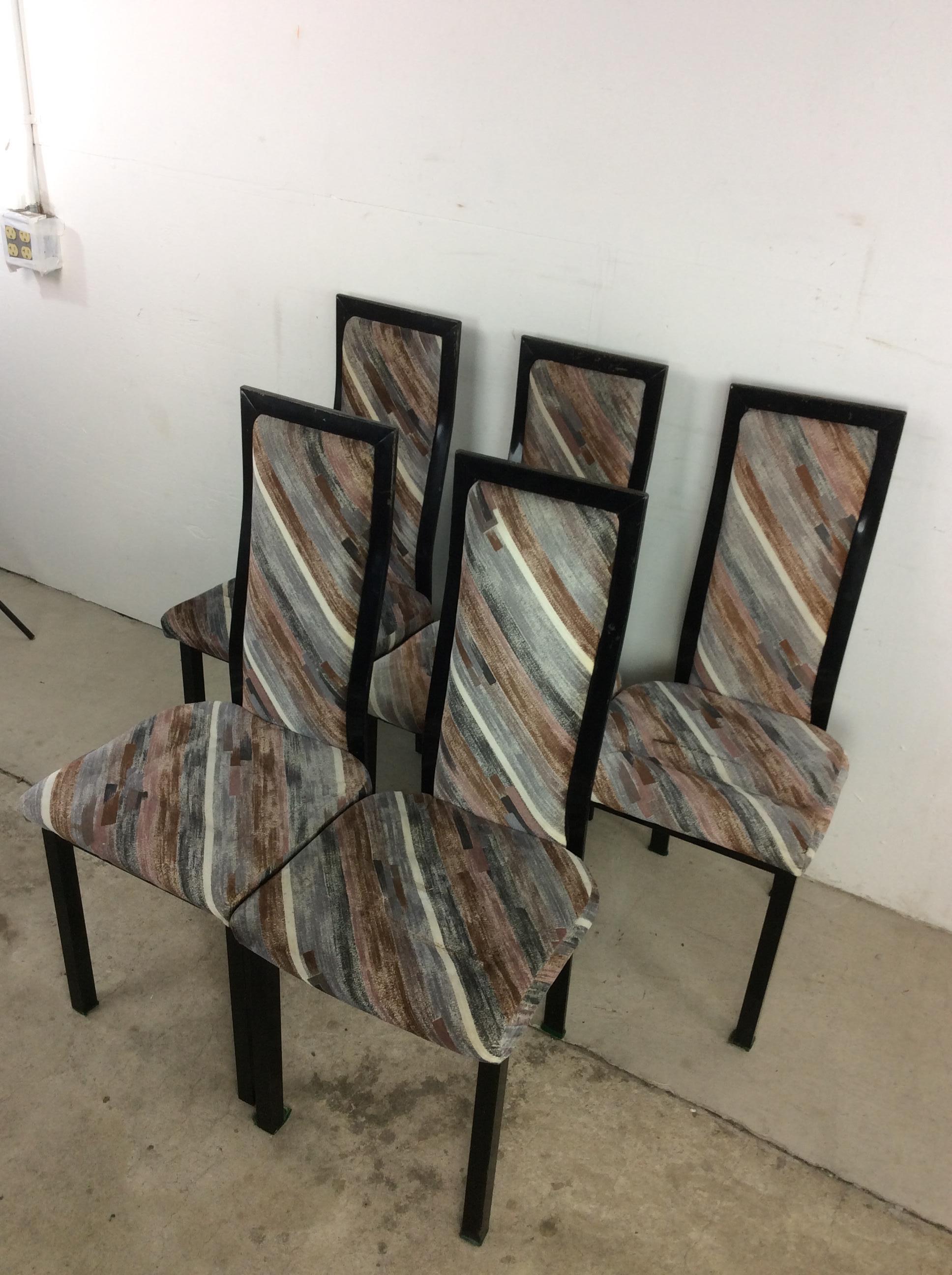 Juego de 5 Sillas de Comedor Postmodernas con Tapicería Vintage Posmoderno en venta