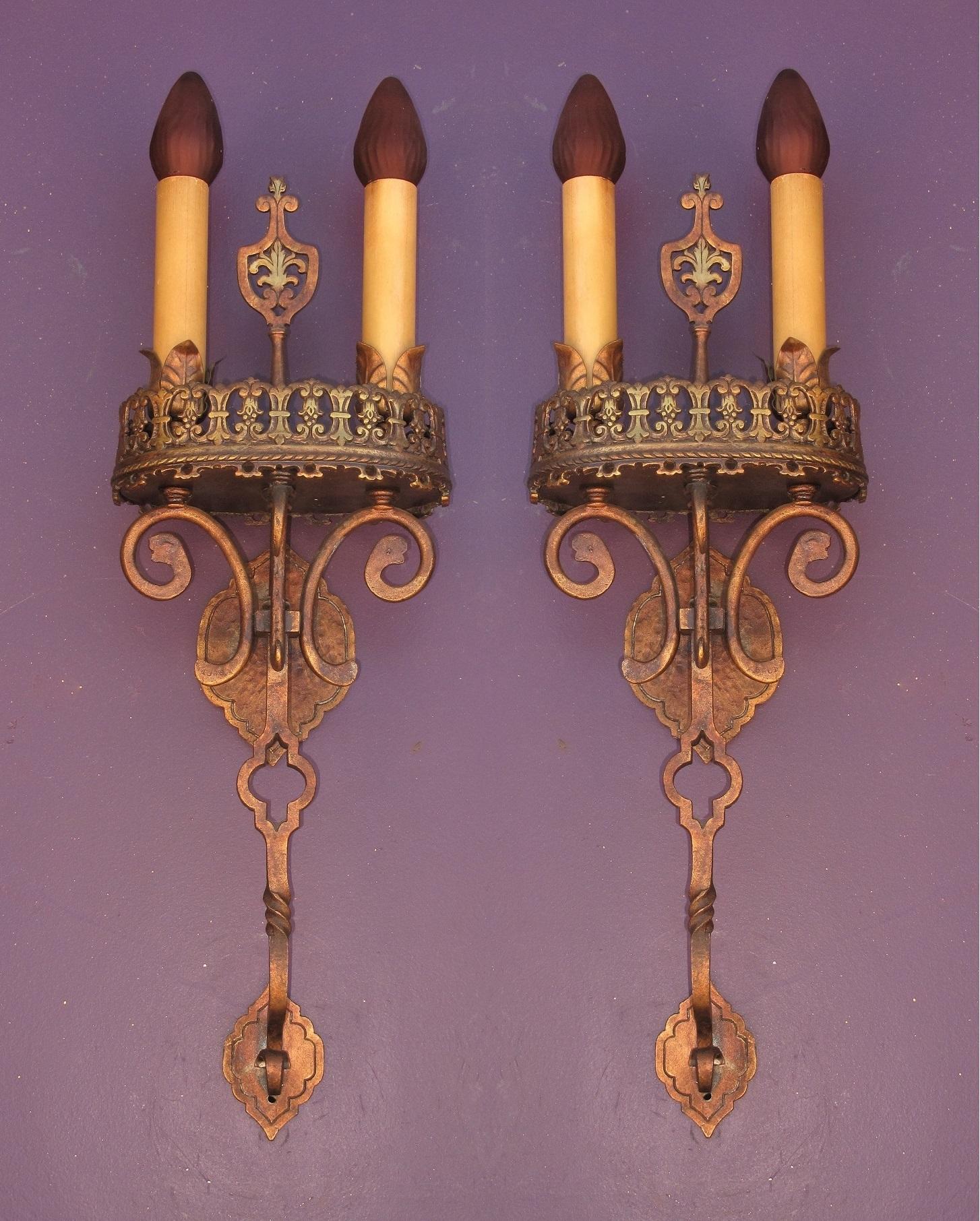 Some of the highest quality Revival Style sconces to ever come our way. The workmanship and attention to detail shows a remarkable and talented maker. Some of the details which impressed us was the thick 