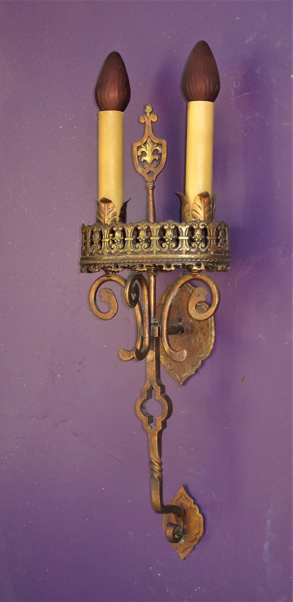 Set of 5 Quality 1920s Revival Style Large Sconces In Good Condition For Sale In Prescott, US