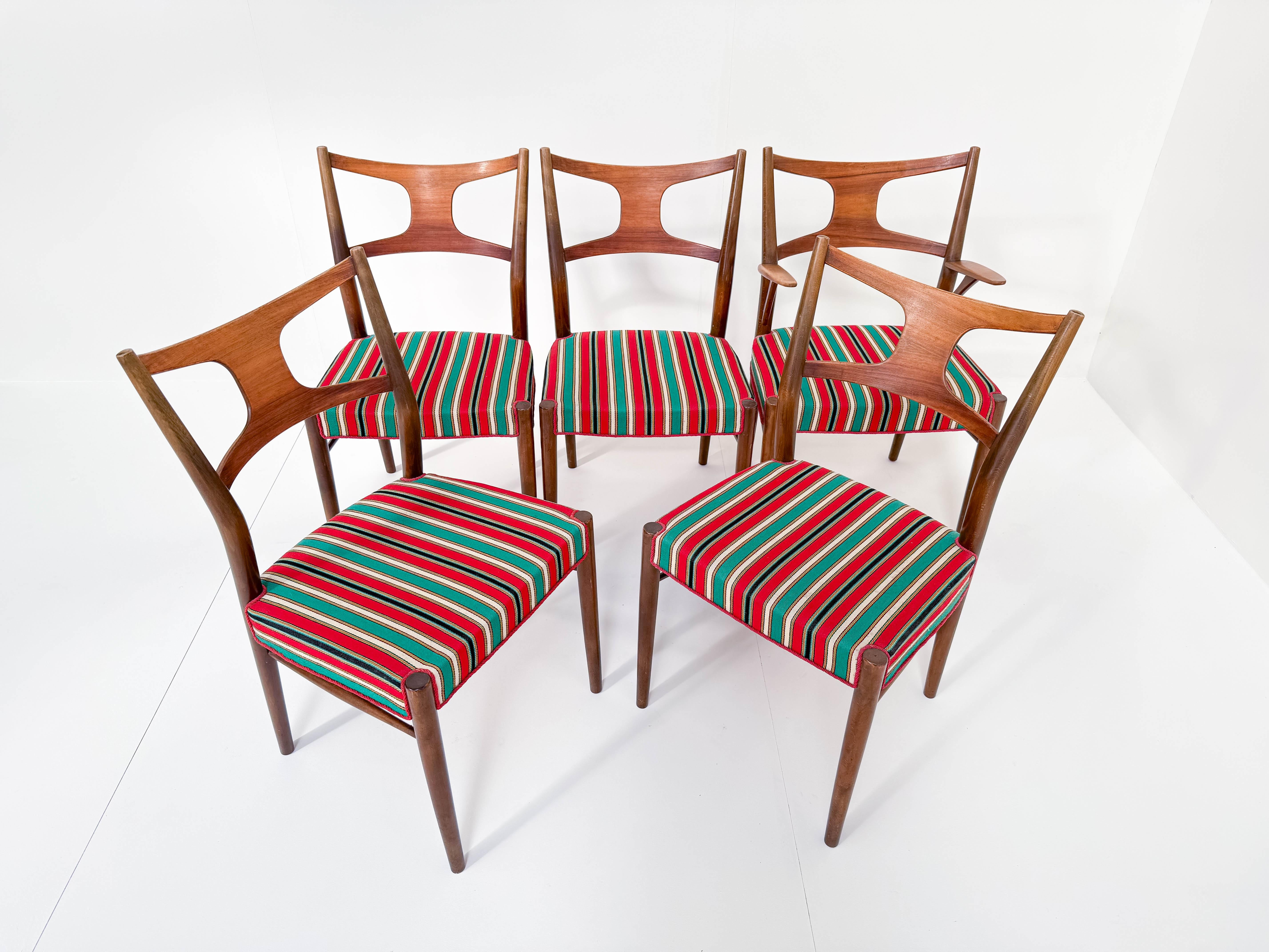 5 seltene Kurt Østervig Esszimmerstühle von Randers Furniture (Mitte des 20. Jahrhunderts) im Angebot
