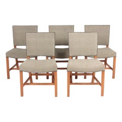 Set of 5 "Red Chairs" in Oak Designed by Kaare Klint, Danish Design, 1950s