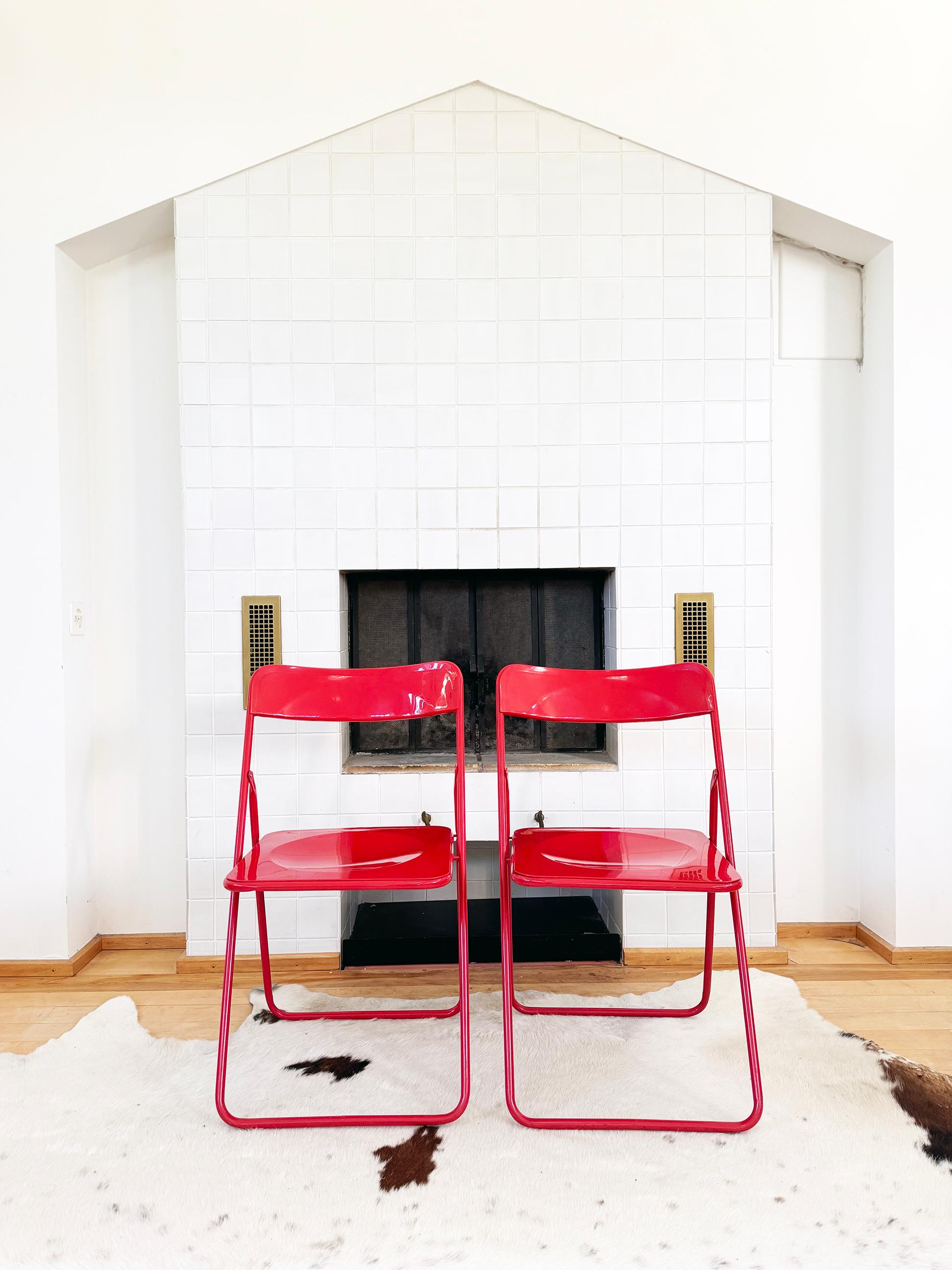 Late 20th Century Set of 5 Red Swedish Postmodern 80s Vintage Nils Gammelgaard Ikea 