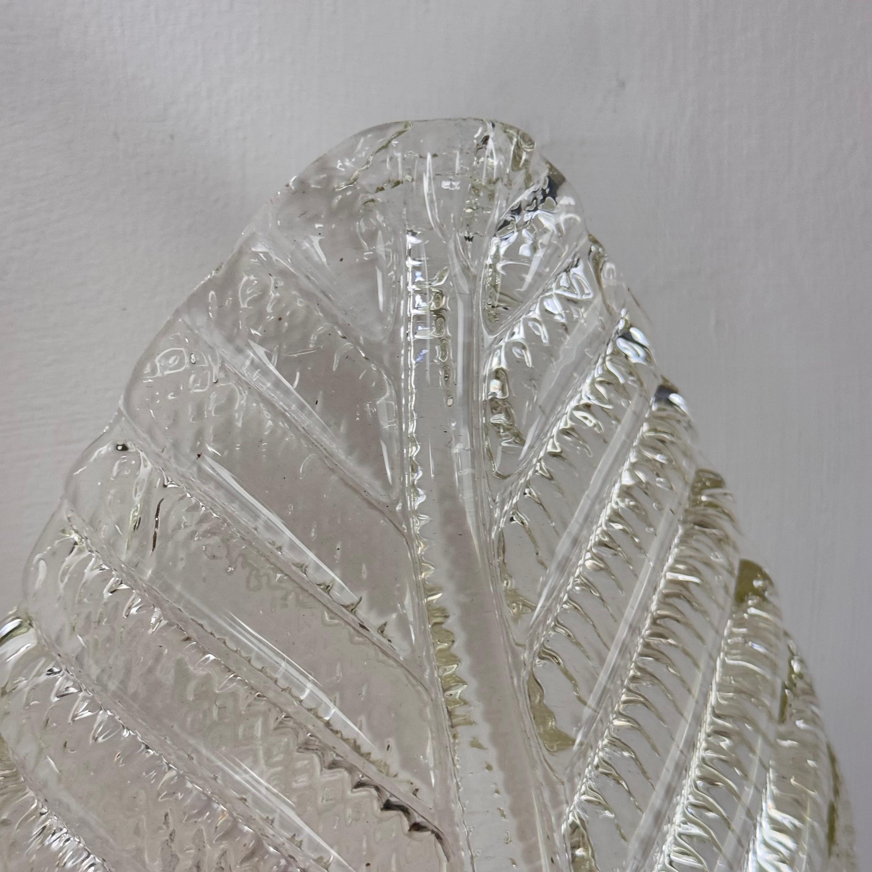 Set of 5 Ribbed ‘Leaf’ Wall Lights by Barovier & Toso Italy, circa 1940 For Sale 5