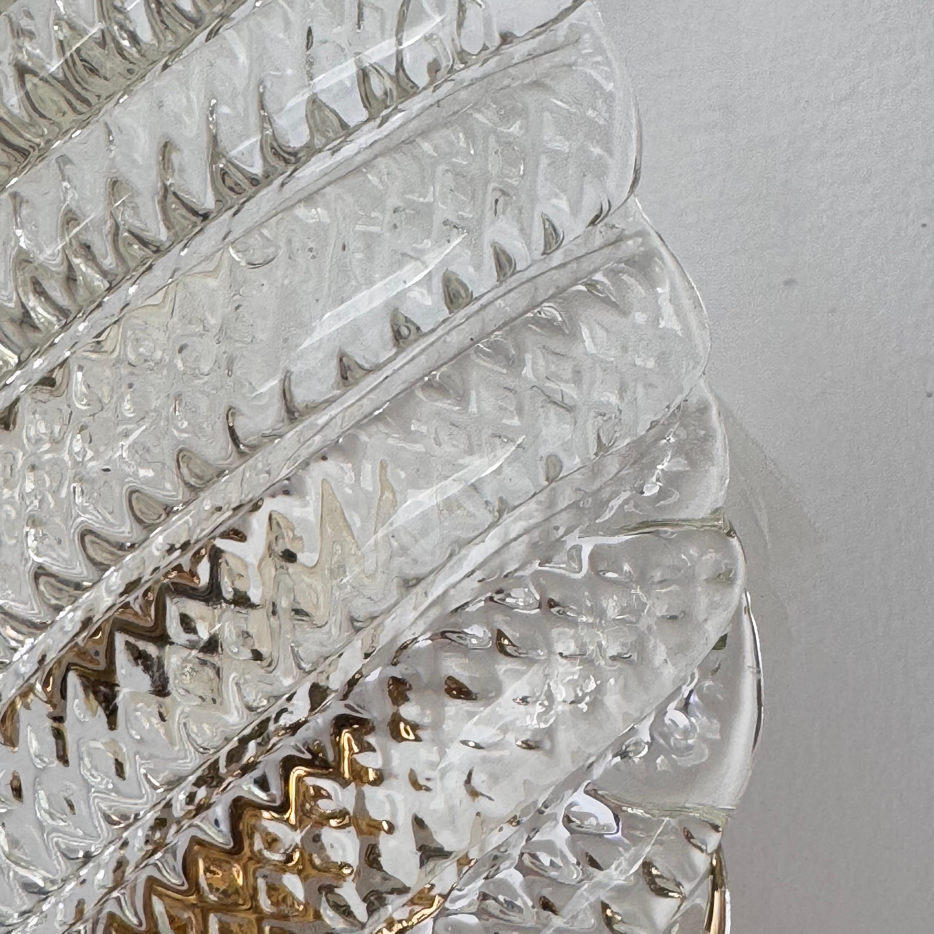 Set of 5 Ribbed ‘Leaf’ Wall Lights by Barovier & Toso Italy, circa 1940 For Sale 8