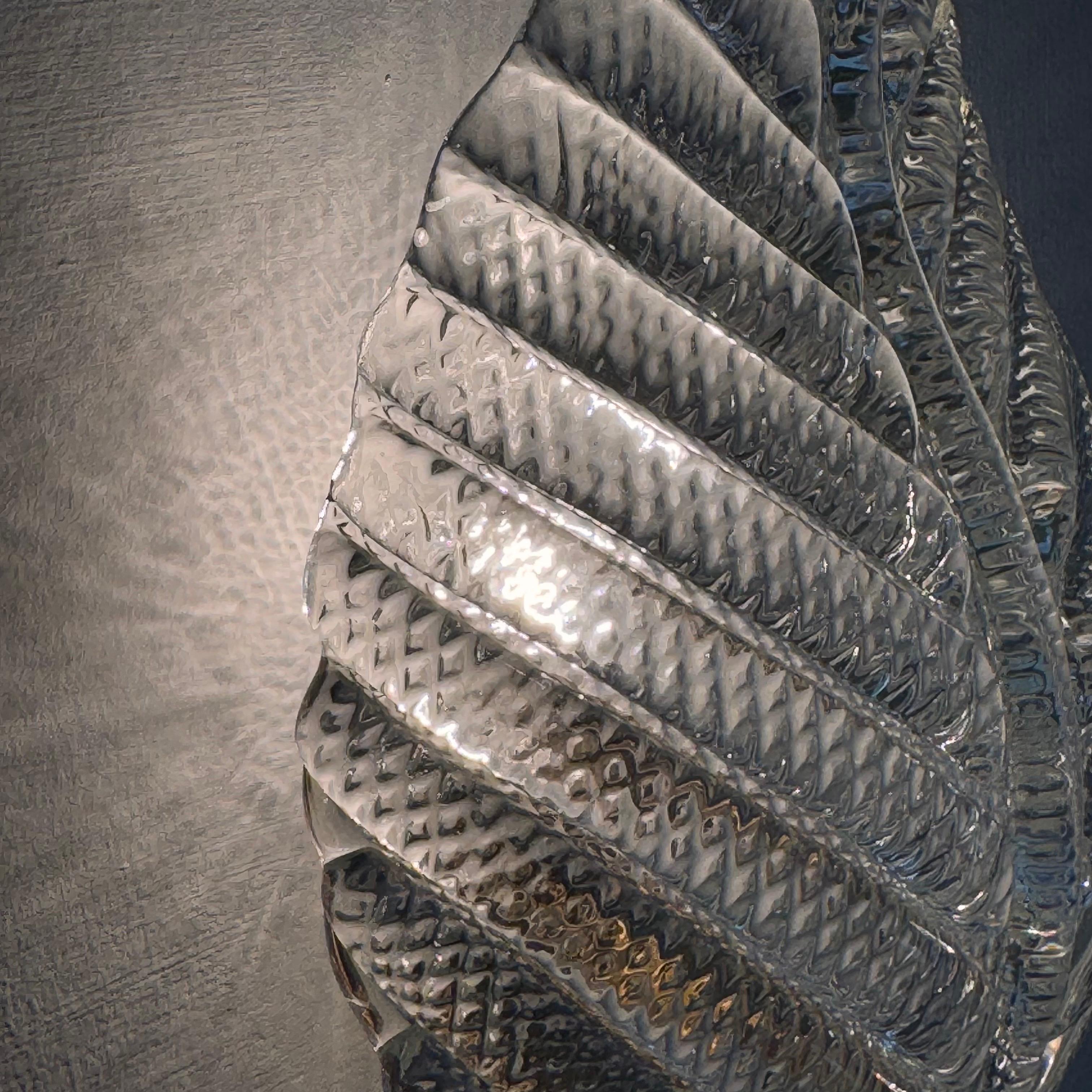 Set of 5 Ribbed ‘Leaf’ Wall Lights by Barovier & Toso Italy, circa 1940 In Good Condition For Sale In Bagnolo Mella, Brescia