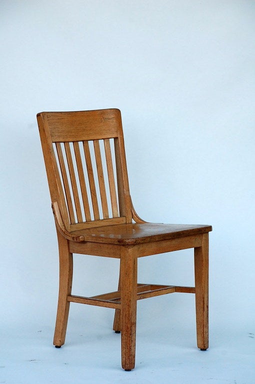 American Set of 5 Robust and Comfortable Bleached Oak Dining Chairs